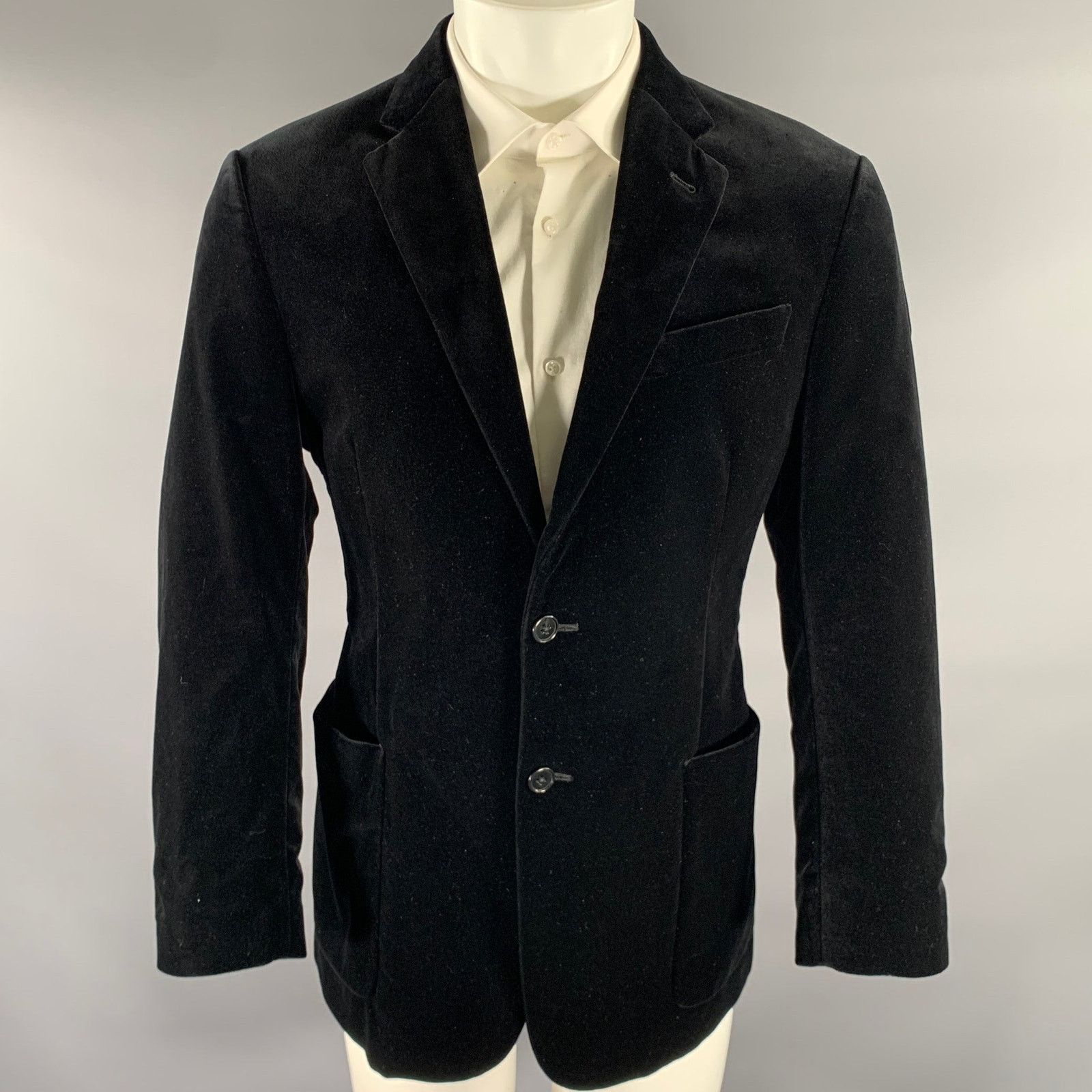 Armani Collezioni ARMANI COLLEZIONI Size 40 Black Velvet Sport Coat Size 40R - 1 Thumbnail