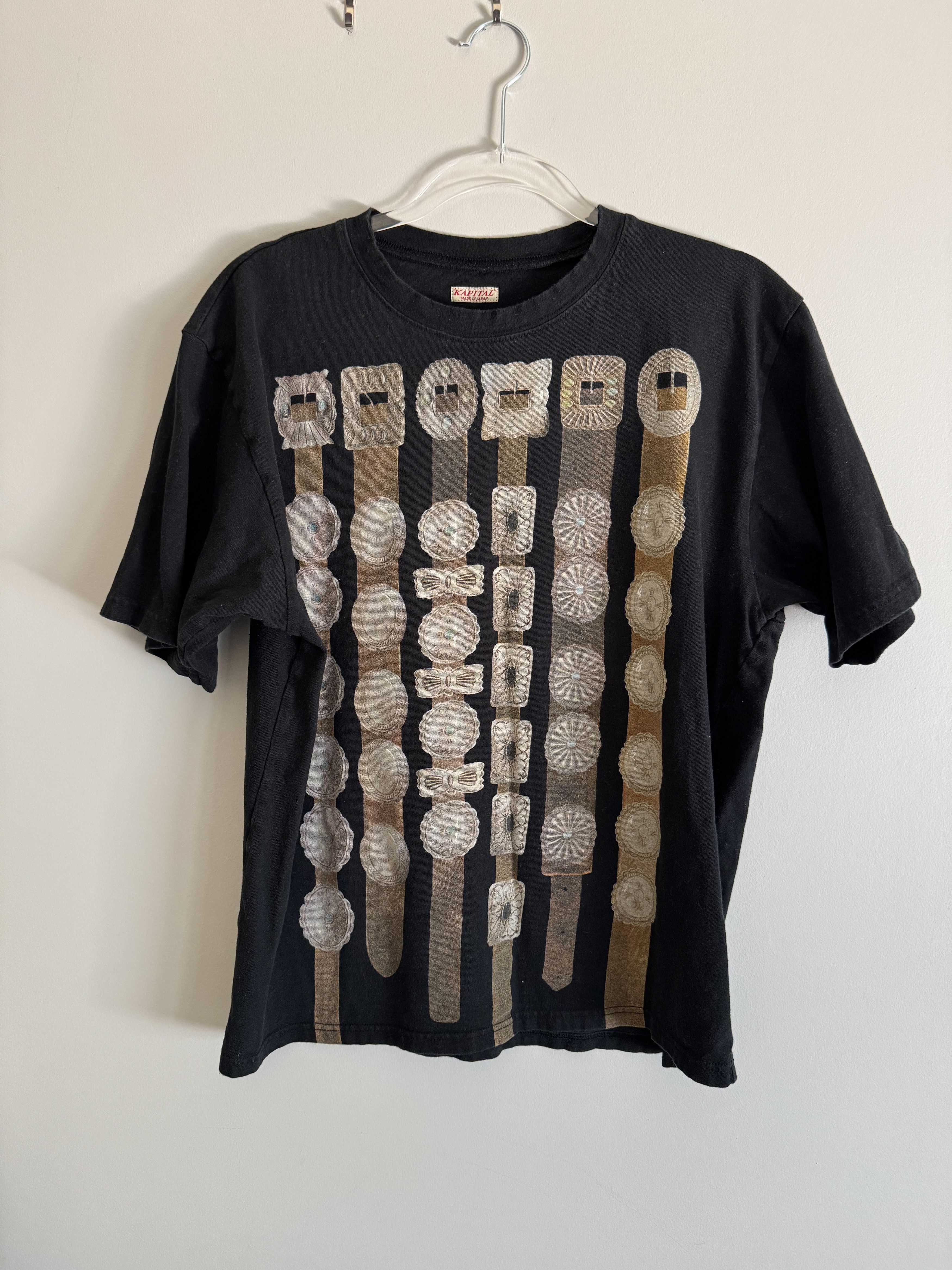 Kapital KAPITAL CURTAIN CONCHO JERSEY CREW T-SHIRT BLACK MEDIUM Size US M / EU 48-50 / 2 - 8 Thumbnail