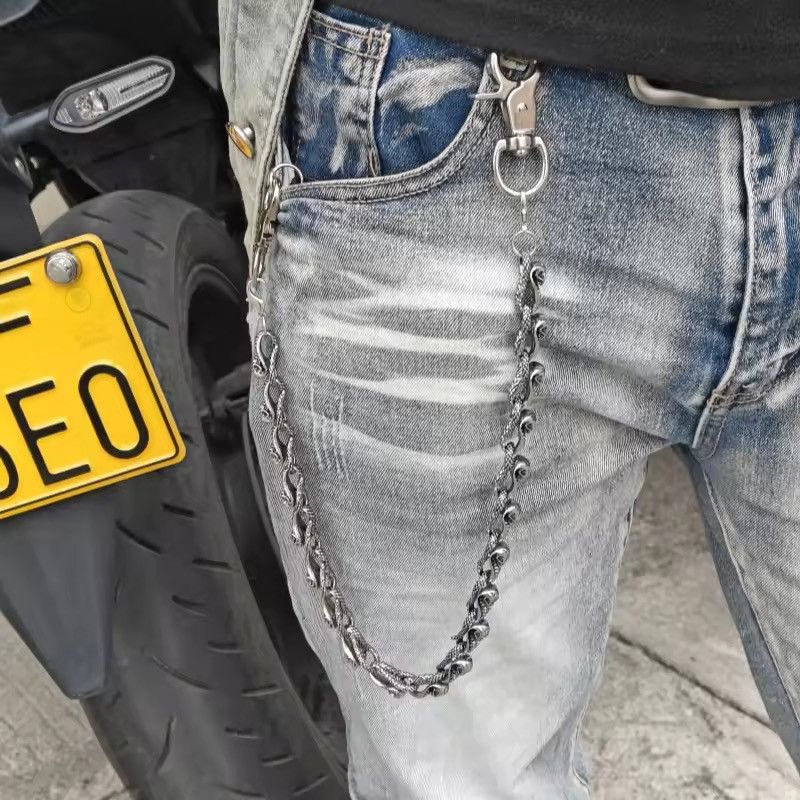 Jewelry Skaleton Bead Pants Wallet Chain,Y2K Jeans Chain Size ONE SIZE - 6 Thumbnail
