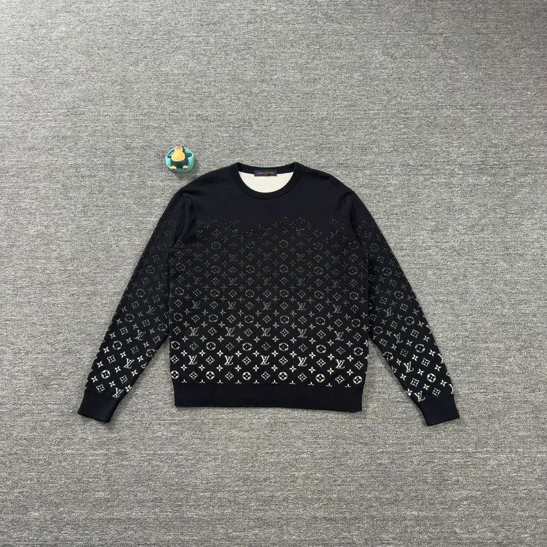 Louis Vuitton Black Gradient Pattern Knit Sweater - dmc Size US XL / EU 56 / 4 - 1 Thumbnail