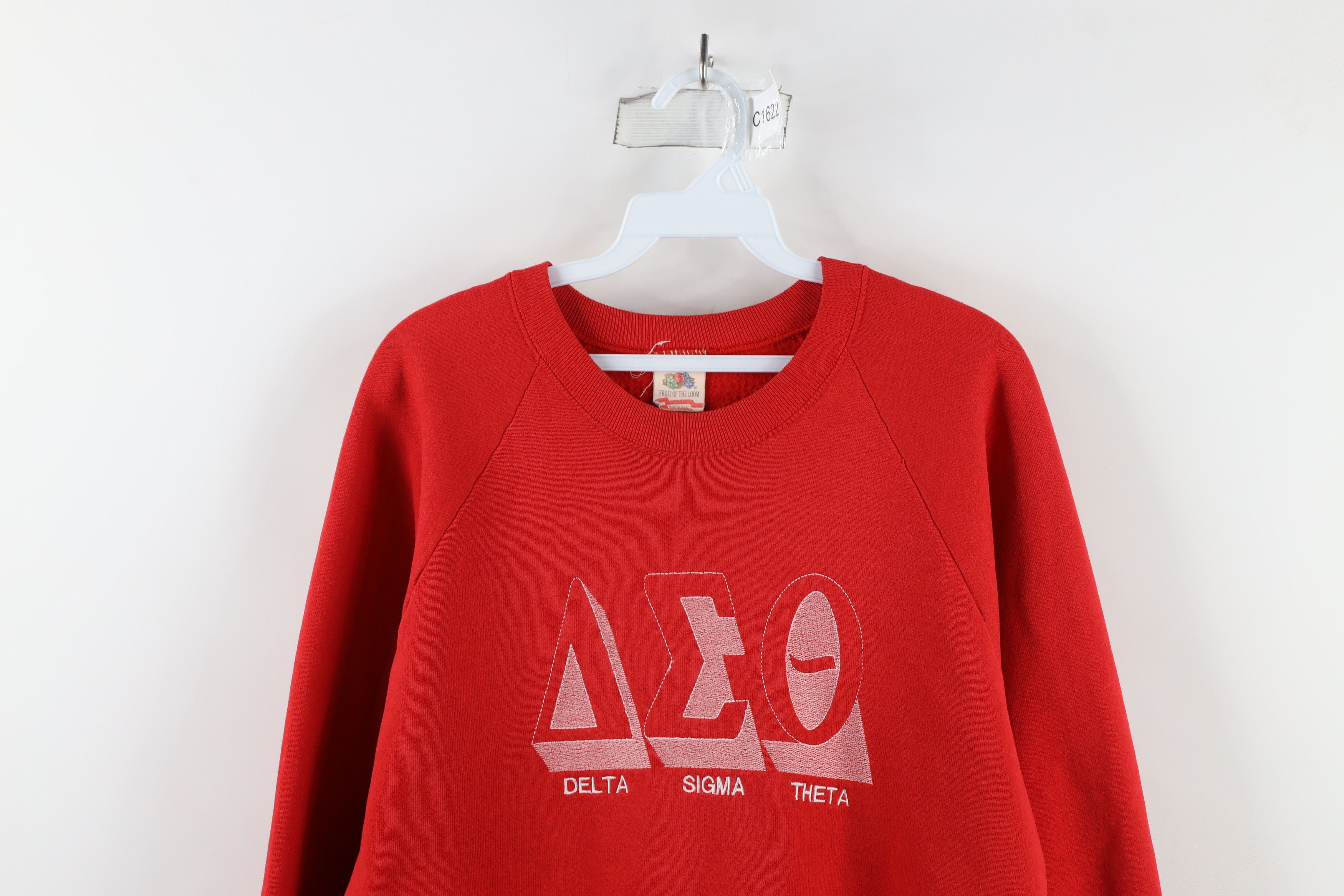 Vintage Vintage 90s Delta Sigma Theta Sorority Sweatshirt Red USA Size XL / US 12-14 / IT 48-50 - 2 Thumbnail