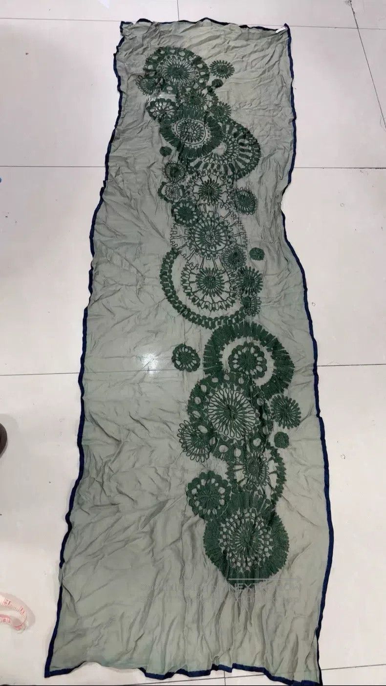Dries Van Noten Dries Van Noten Green Embroidered Scarf Size ONE SIZE - 3 Thumbnail