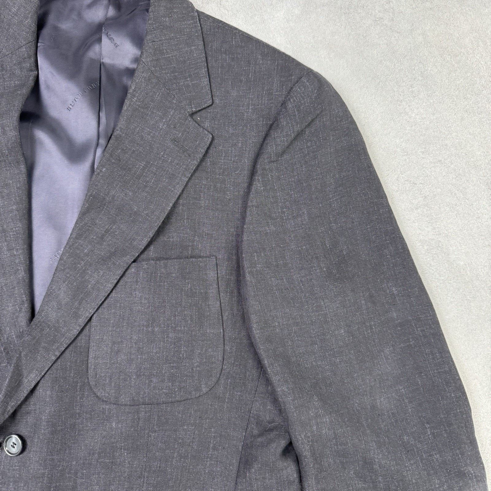 Burberry Burberry Men Linen Blazer Size 50 Black Size 40R - 3 Thumbnail