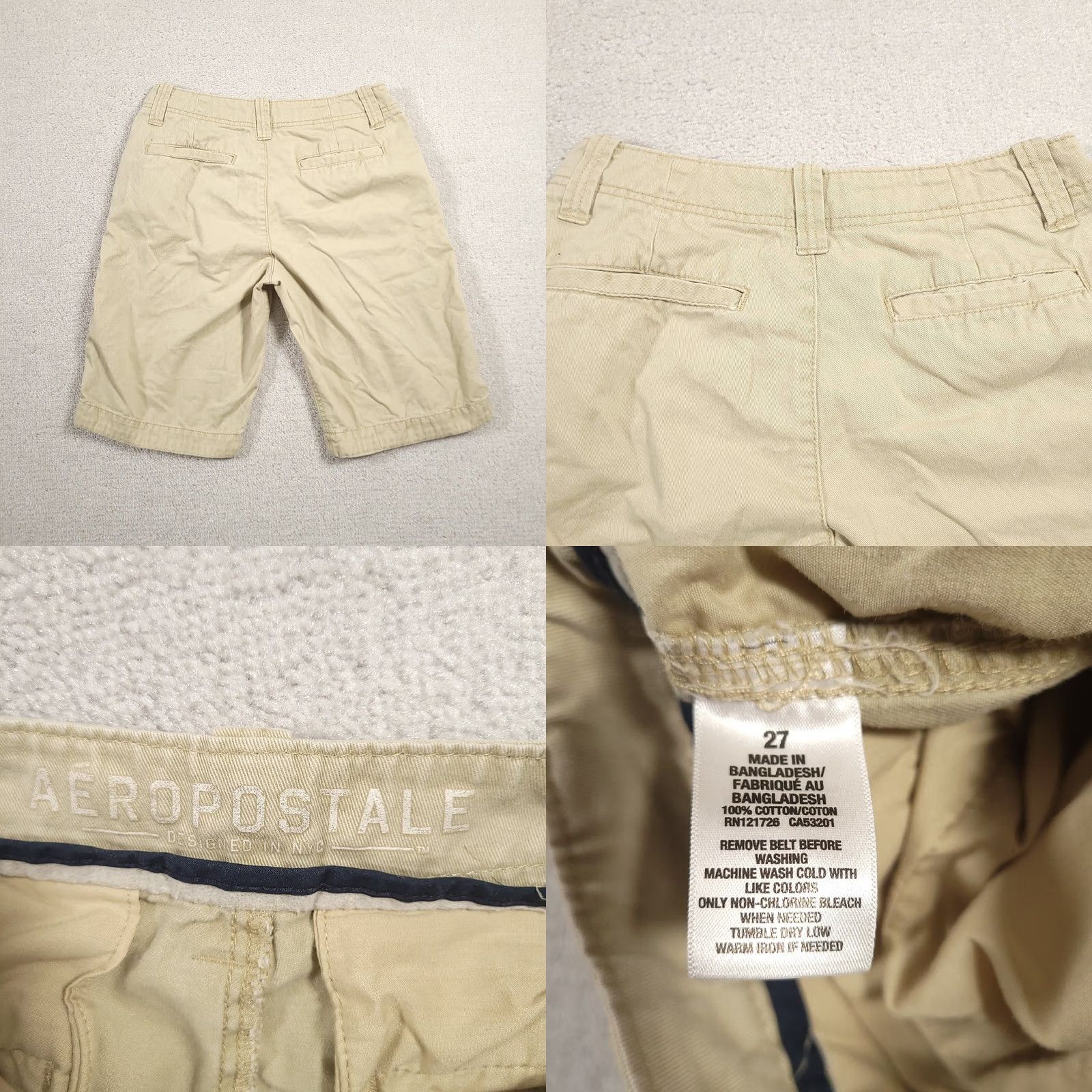Vintage Aeropostale Bermuda Shorts Womens 27 Beige Khaki Cotton Casual - Good Used Condition Size 27" / US 4 / IT 40 - 8 Thumbnail