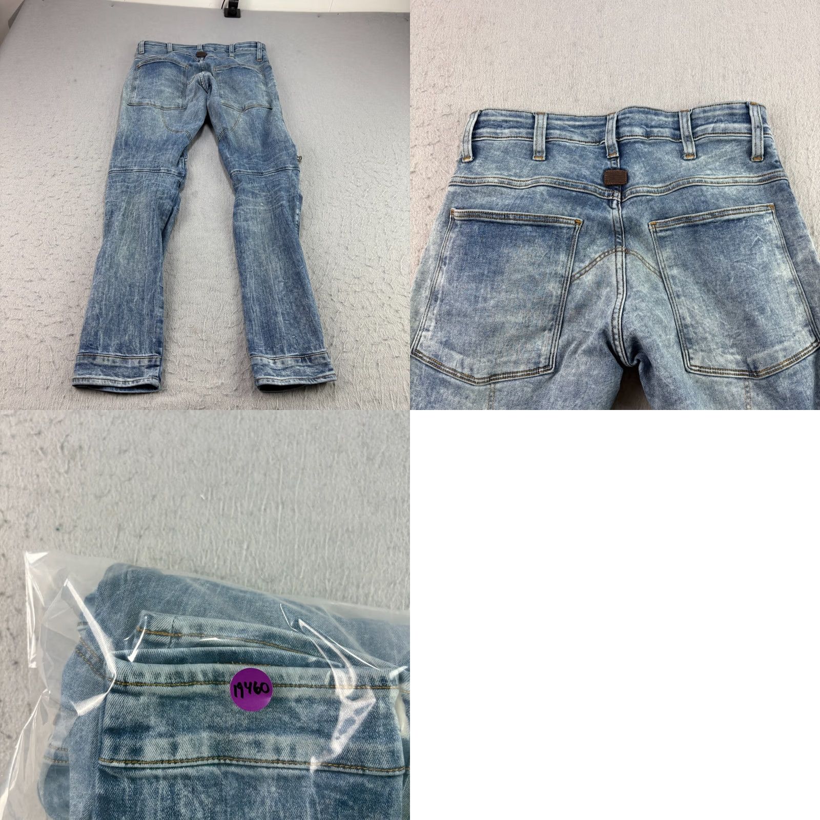 G-Star G Star Raw Jeans Slim 29x29 Blue Denim Hip Hop 3D Zip Knee Skinny Fit Mens Jeans Size US 29 - 9 Thumbnail