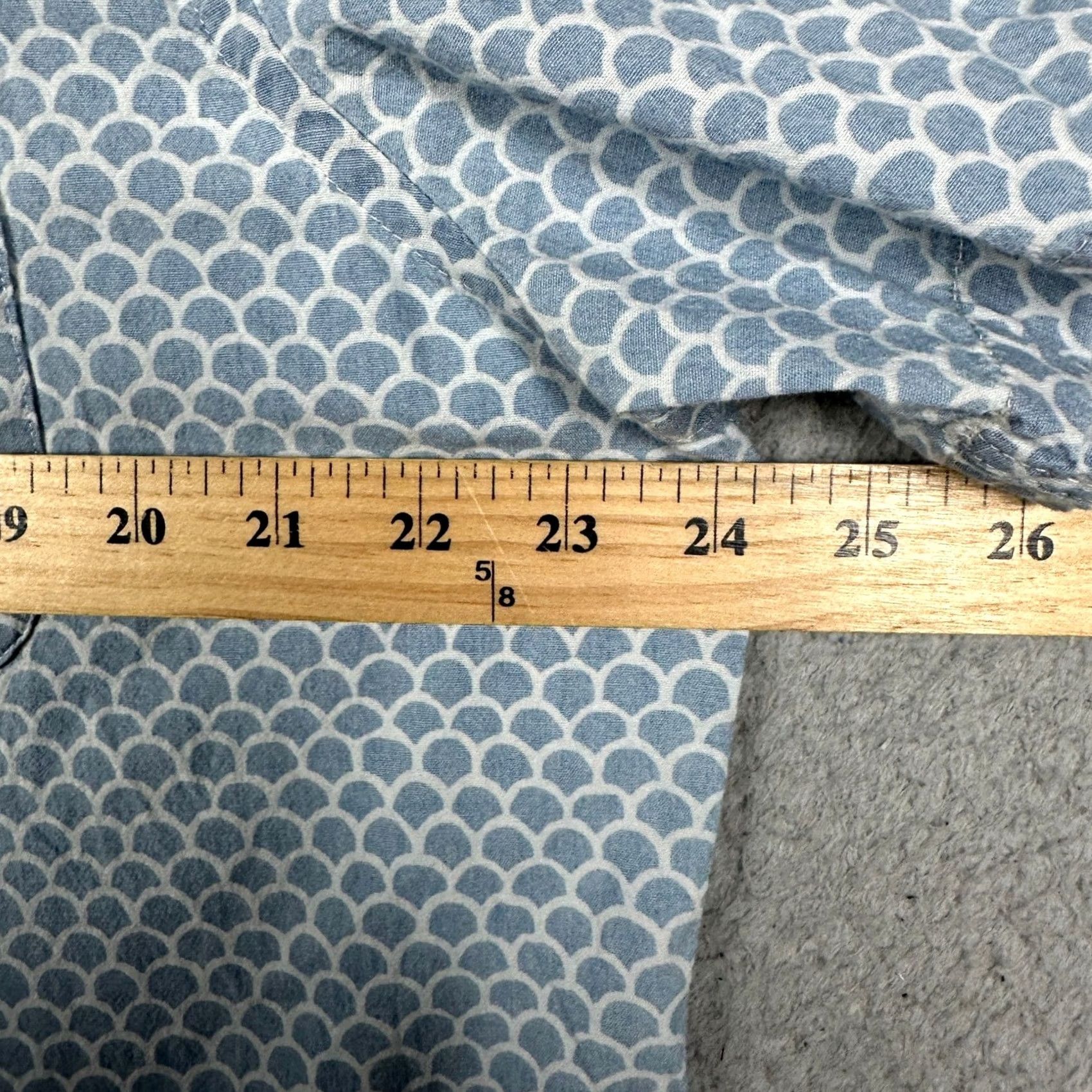 Faherty Faherty Shirt Mens XL Blue Button-Down Short Sleeve Geometric Pocket Stretch EUC Size US XL / EU 56 / 4 - 6 Thumbnail