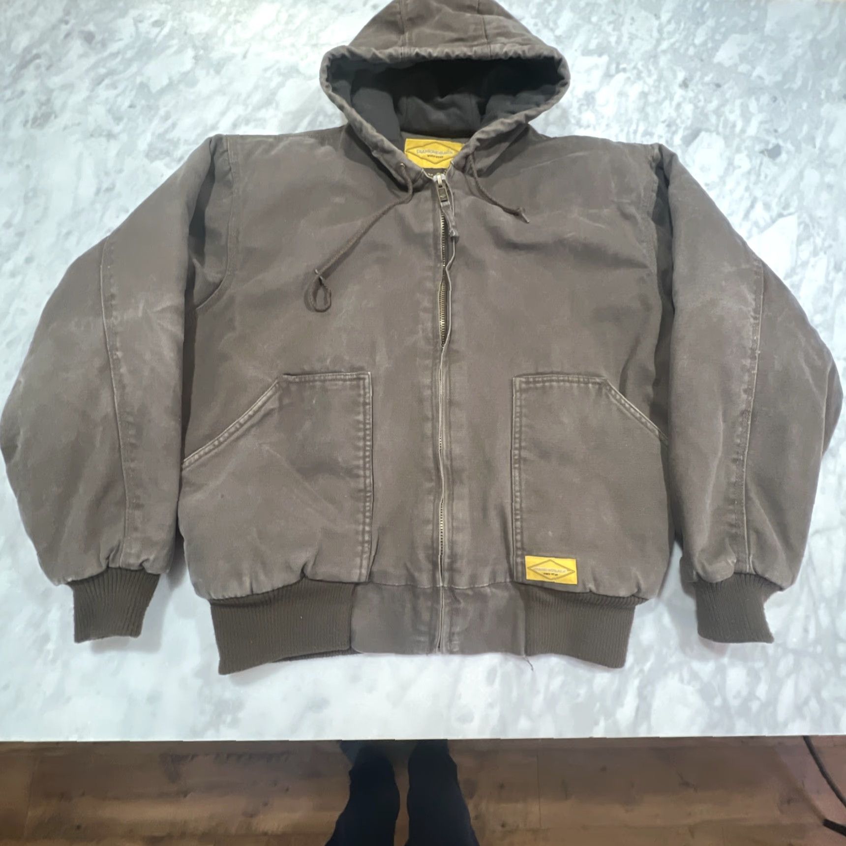 Black Diamond Diamondback Work Wear Chore Jacket Men Large Good Brown Canvas Pockets Lined Size US L / EU 52-54 / 3 - 3 Thumbnail