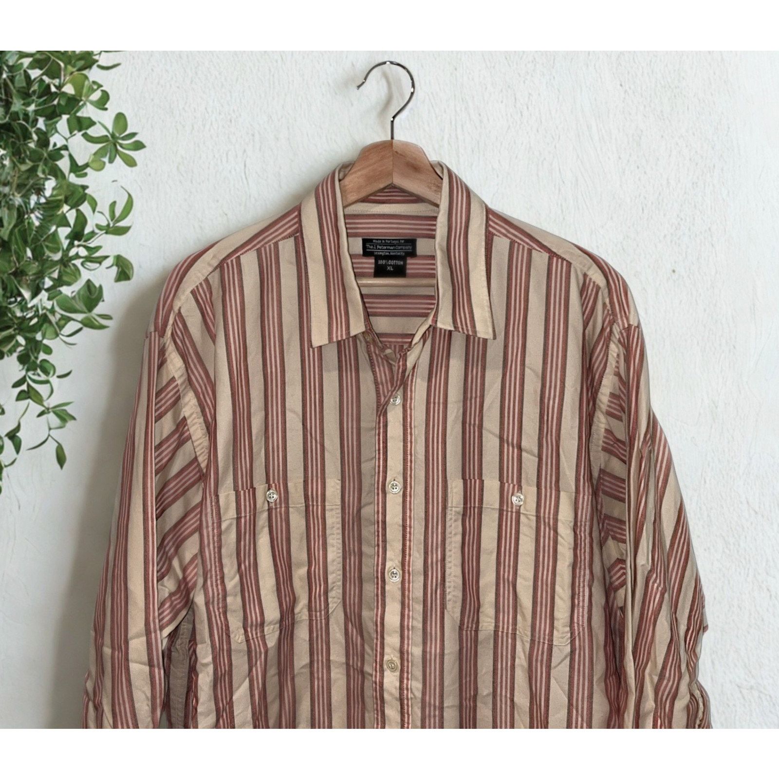 J. Peterman J. Peterman Shirt XL Striped Double Pocket Button Up L/S Size US XL / EU 56 / 4 - 2 Thumbnail