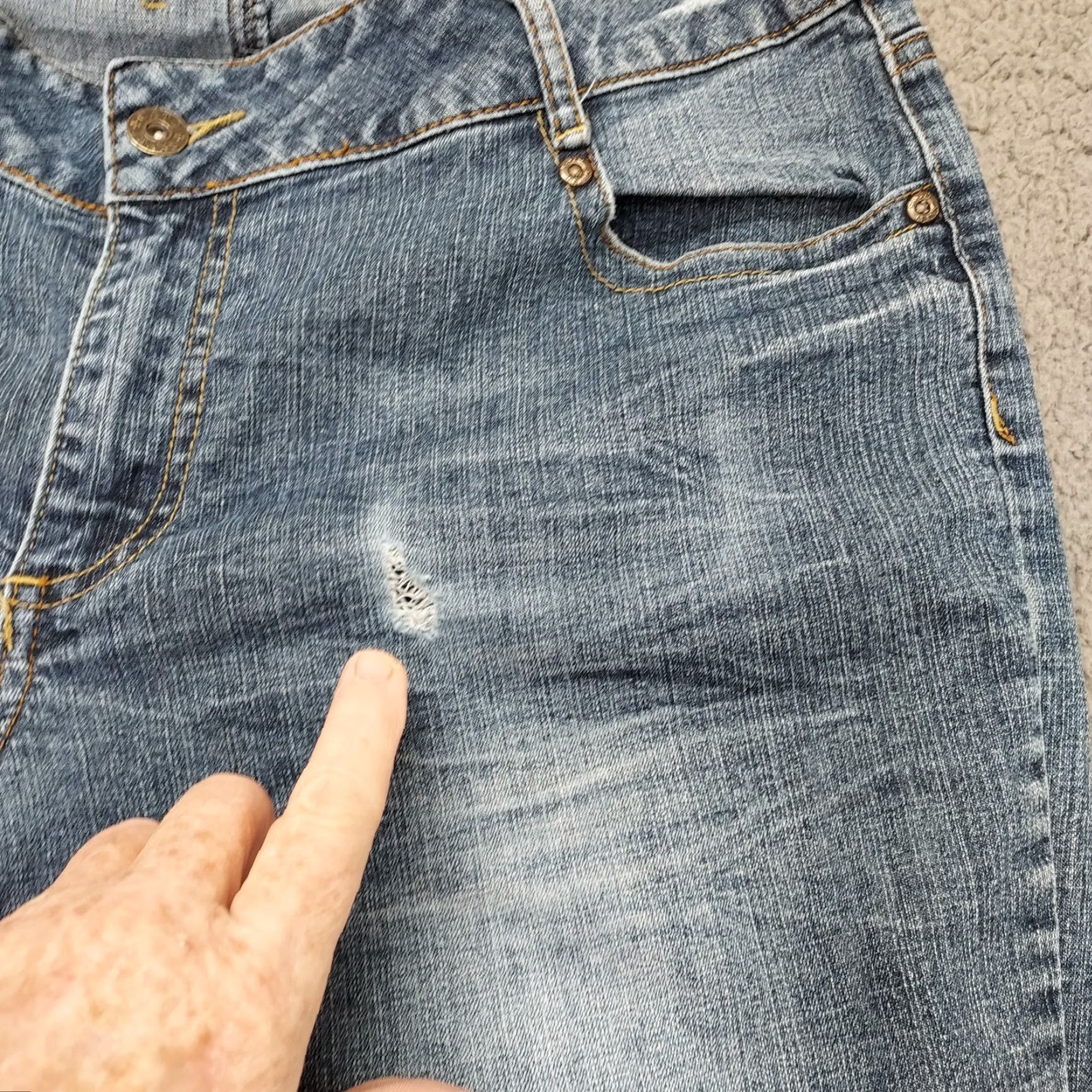 Vintage Cato Jeans Women's 14 Denim Straight High Rise Blue 5-Pocket Regular Stretch Vintage: No (FLAWED) Size 36" / US 14 / IT 50 - 3 Thumbnail