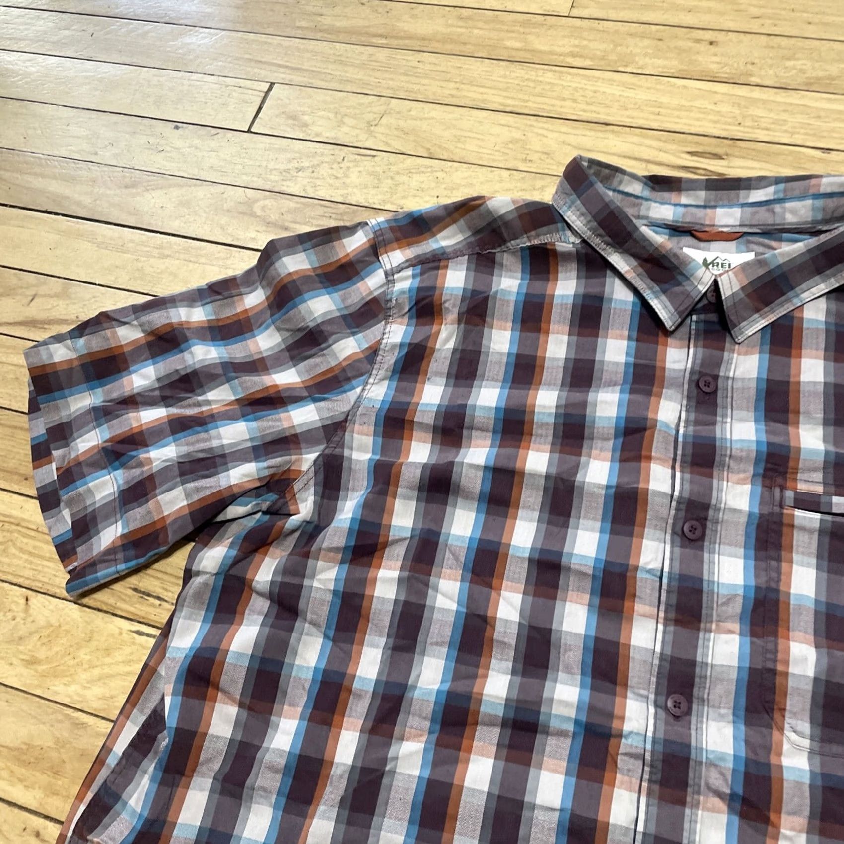 Vintage REI Co-op Shirt Men XL Purple Orange Plaid Short Sleeve Button-Up Outdoors Camp Size US XL / EU 56 / 4 - 7 Thumbnail