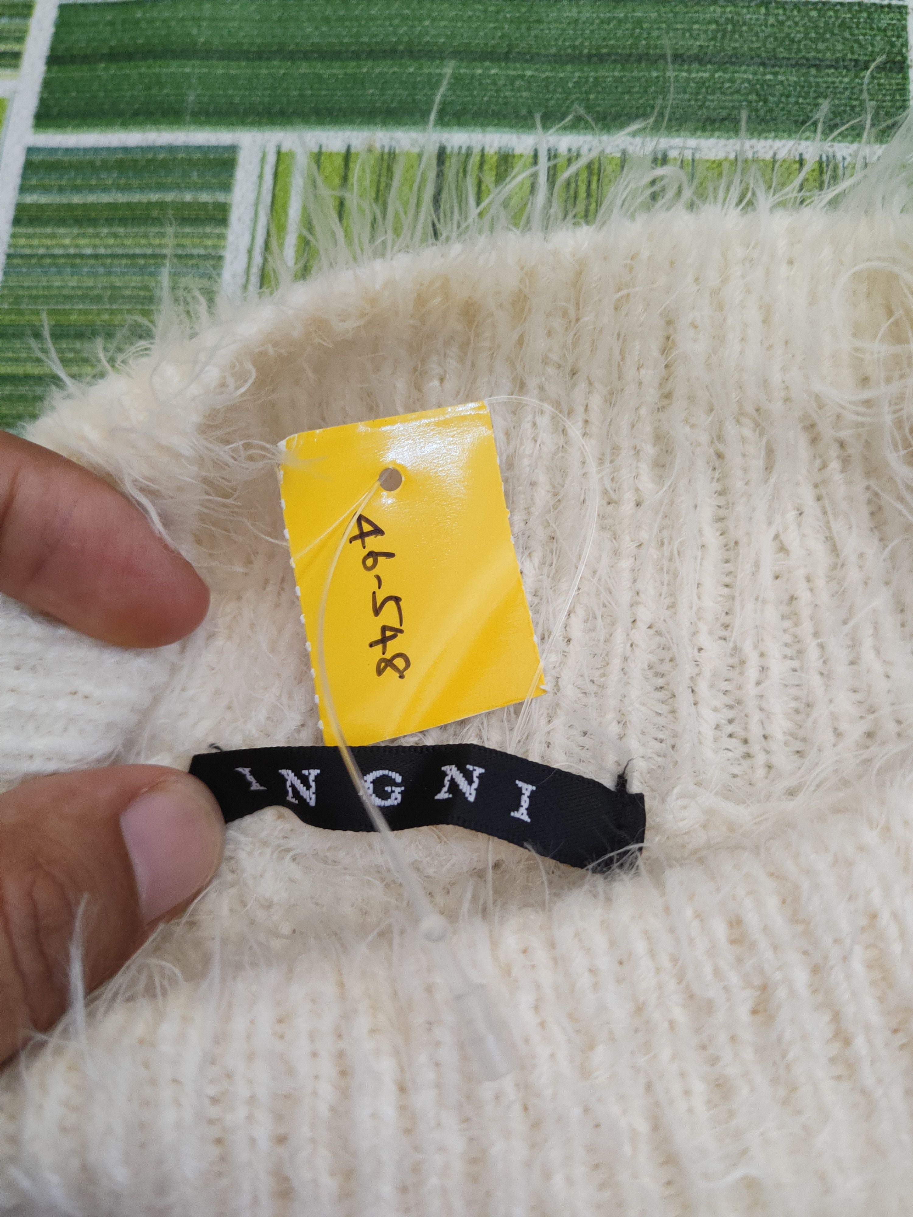 Japanese Brand DL Ingni Cream Fur Mohair Knitwear #46-548 Size M / US 6-8 / IT 42-44 - 13 Thumbnail