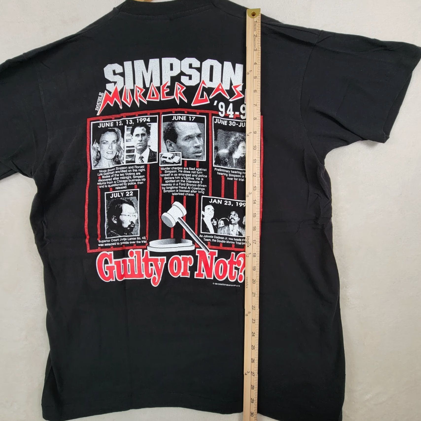 Vintage VINTAGE OJ Simpson Dateline Murder Trial T Shirt Geometric Black XL Newstar California Mens Size US XL / EU 56 / 4 - 5 Thumbnail