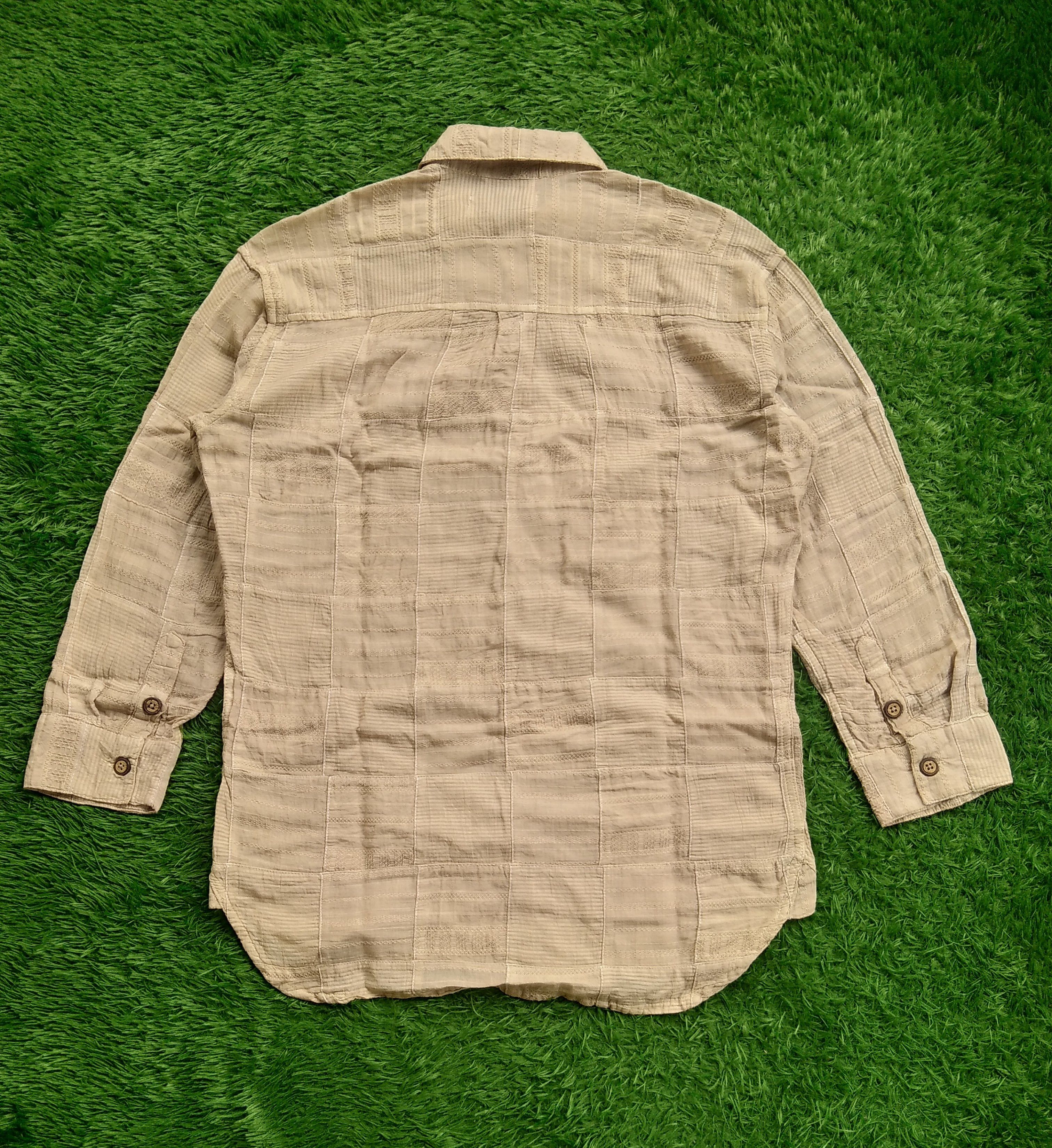 Beauty Beast × If Six Was Nine × Yasuyuki Ishii VTG 90s GRN Standard Of Earth Patchwork Shirt Size US S / EU 44-46 / 1 - 3 Thumbnail