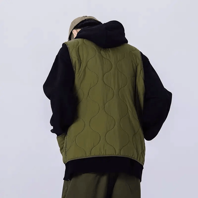 Japanese Brand × Vintage Army green utility buckle quilted vest jacket Size US XL / EU 56 / 4 - 4 Thumbnail
