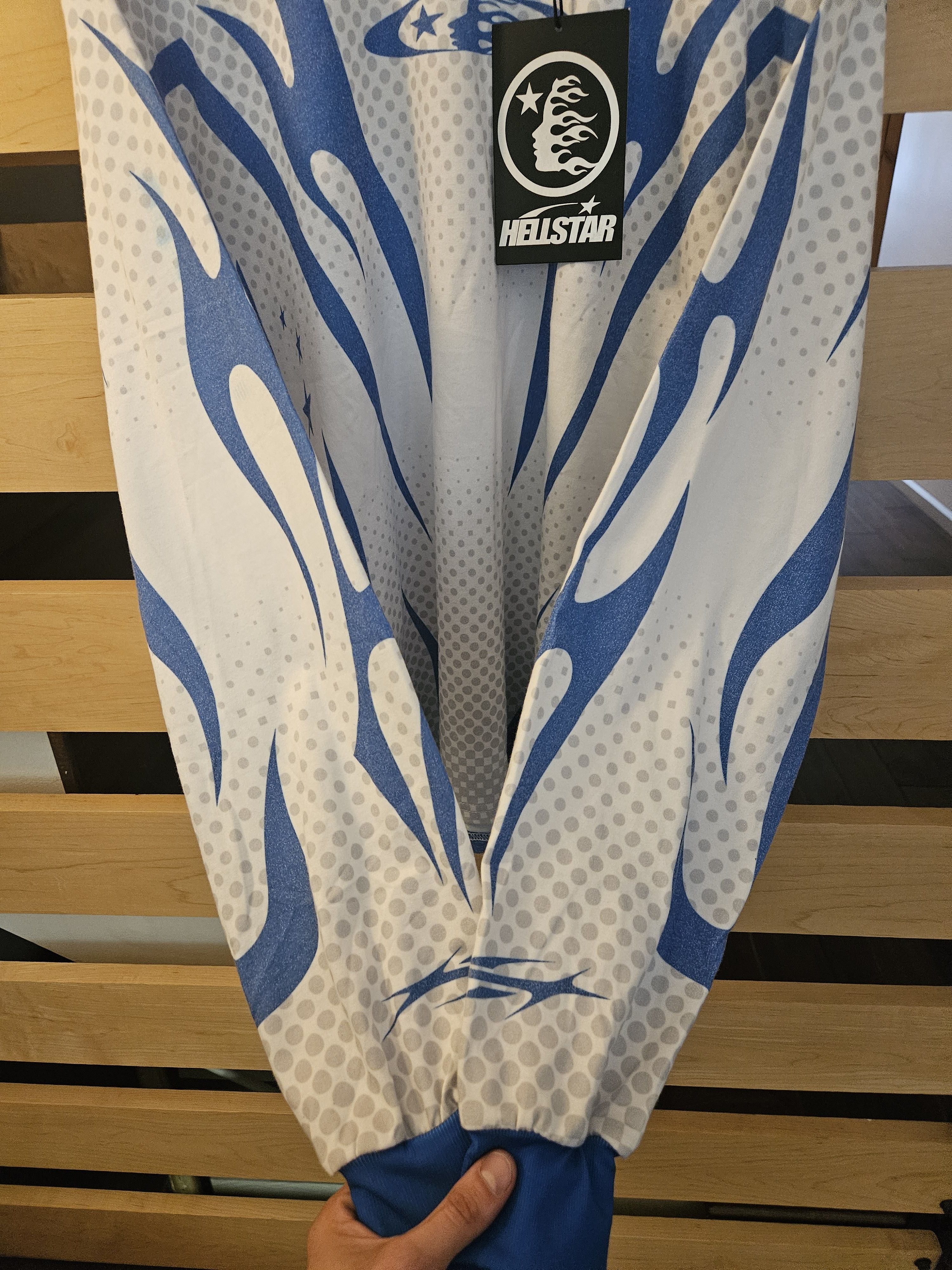 HELLSTAR Blue & White Moto Jersey Long Sleeve Shirt Size US M / EU 48-50 / 2 - 4 Thumbnail