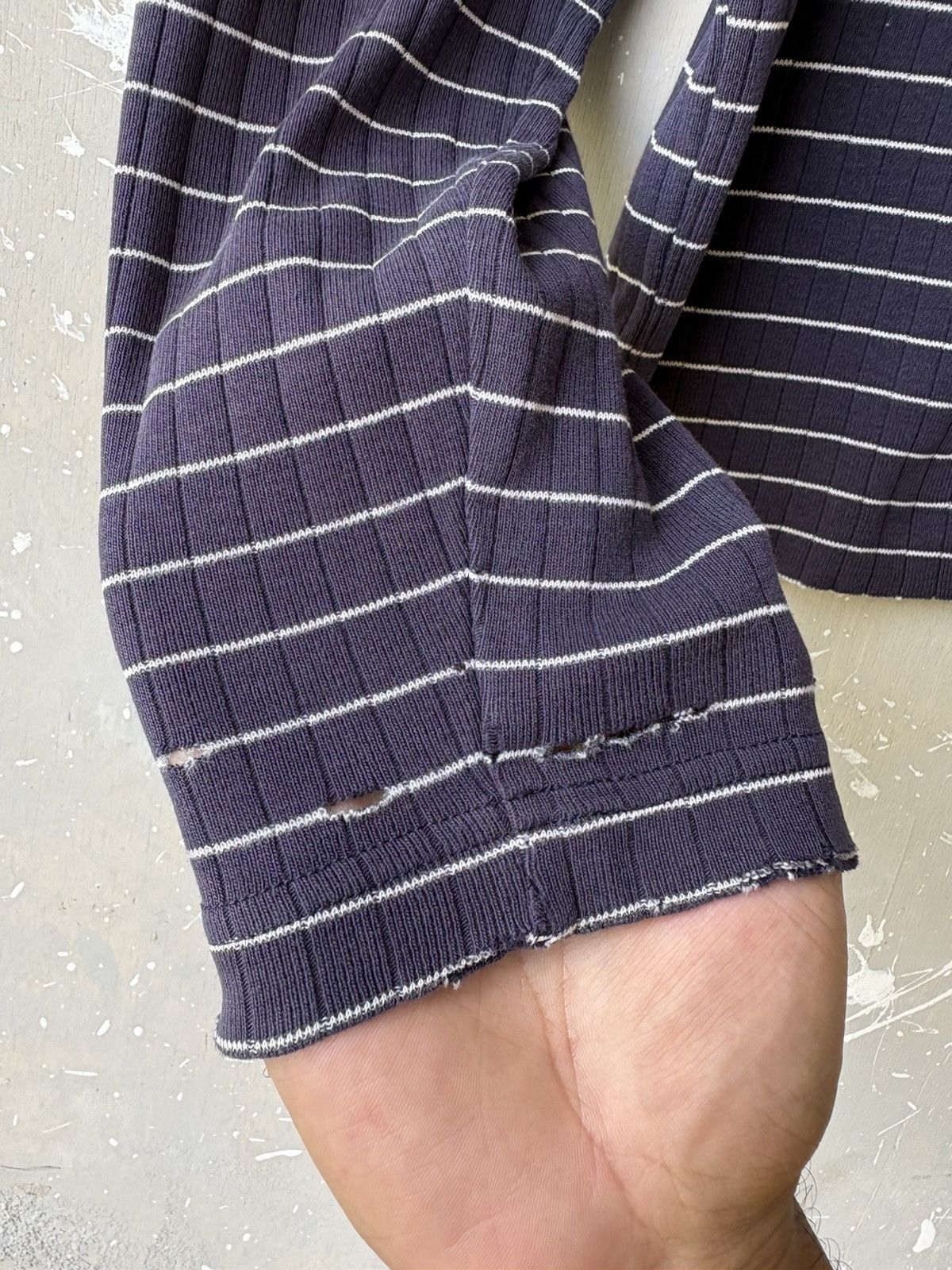 Polo Ralph Lauren Distressed Polo Ralph Lauren Ribbed Striped Long Sleeve Tee Size US L / EU 52-54 / 3 - 9 Thumbnail