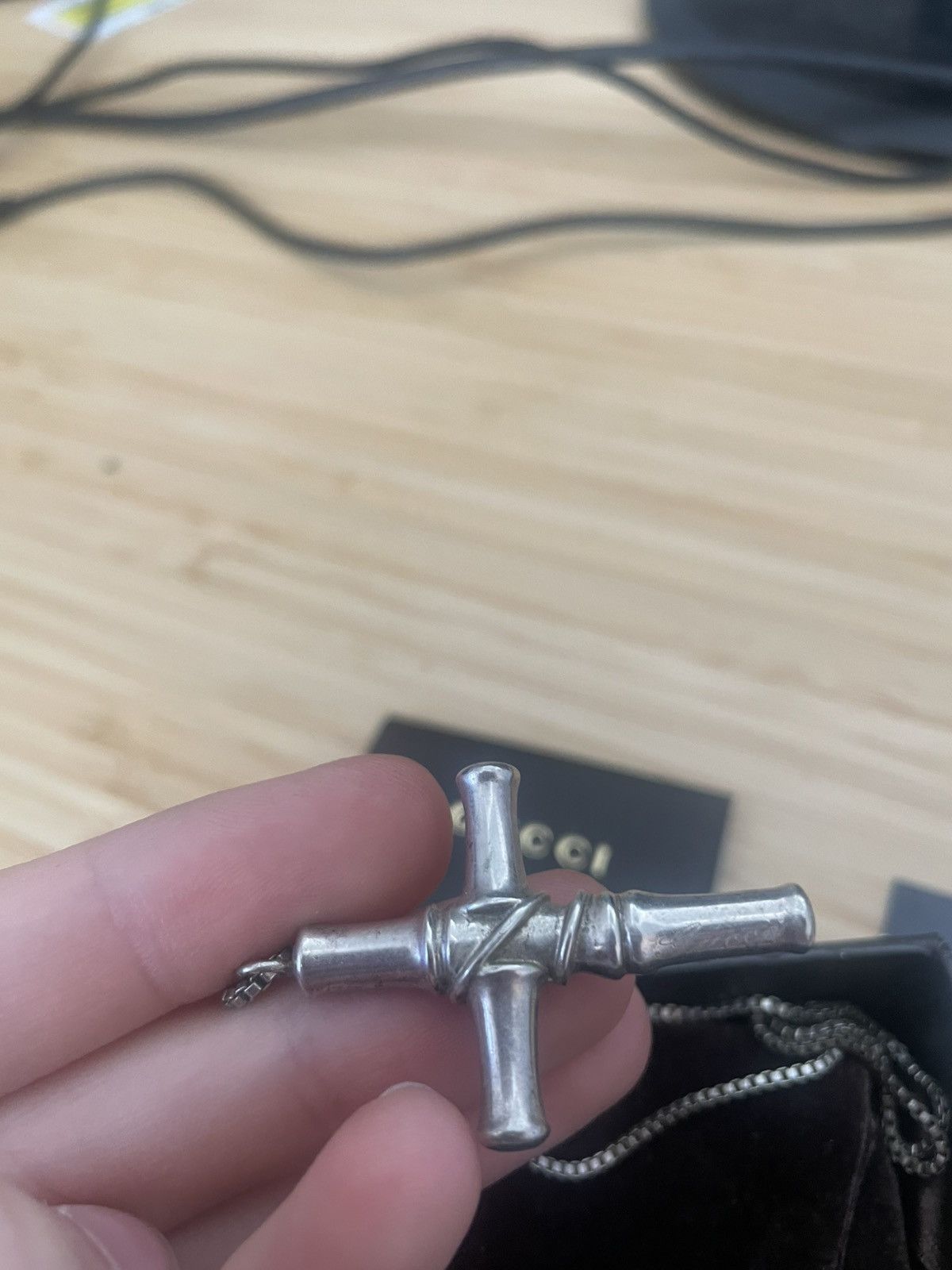 Gucci Gucci S/S07 Bamboo Cross Necklace Silver 925 Size ONE SIZE - 2 Thumbnail