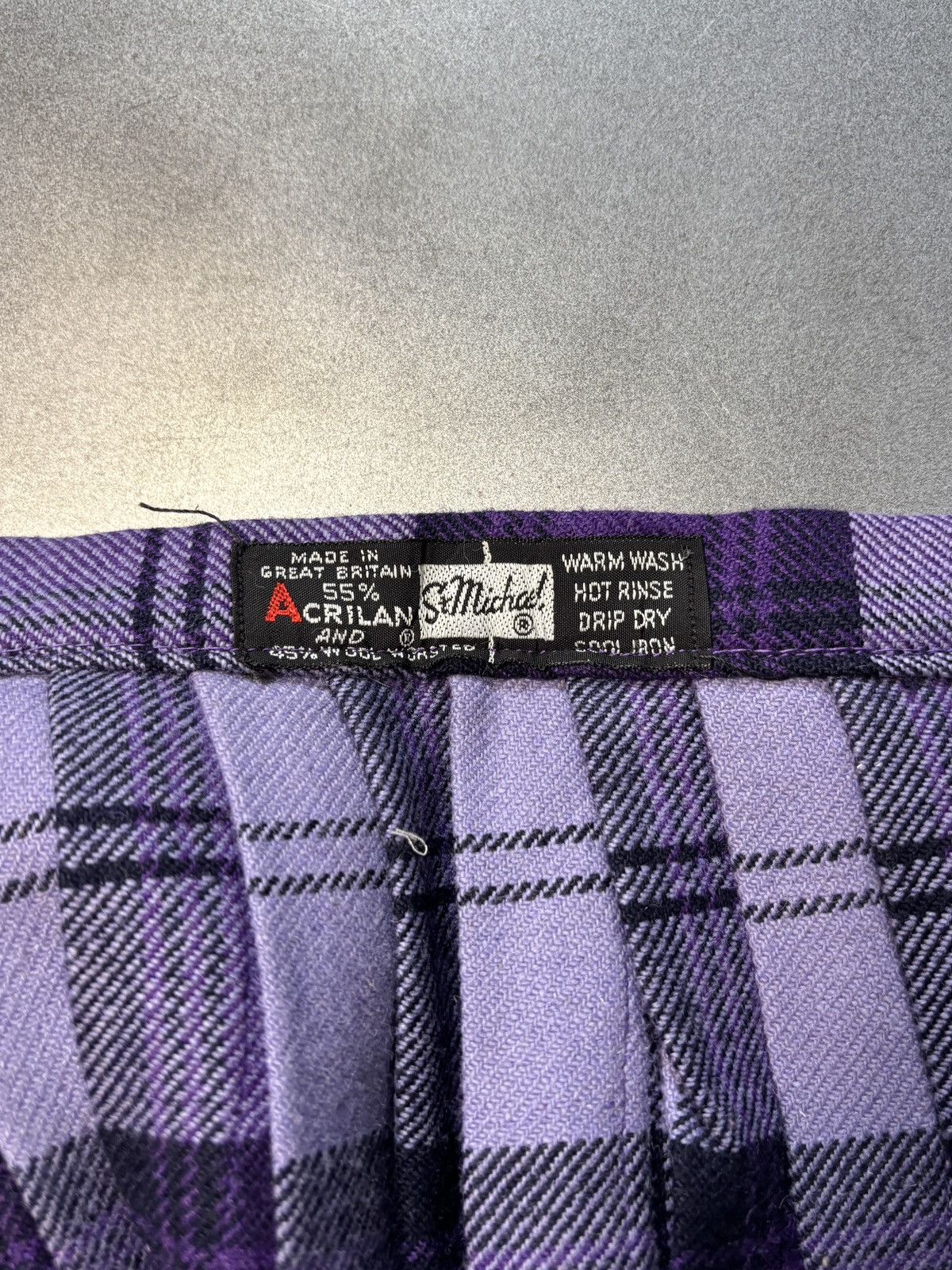 Marks & Spencer × Vintage 1960s Plaid Skirt Vintage St. Michaels England Tartan School Size 23" - 12 Thumbnail