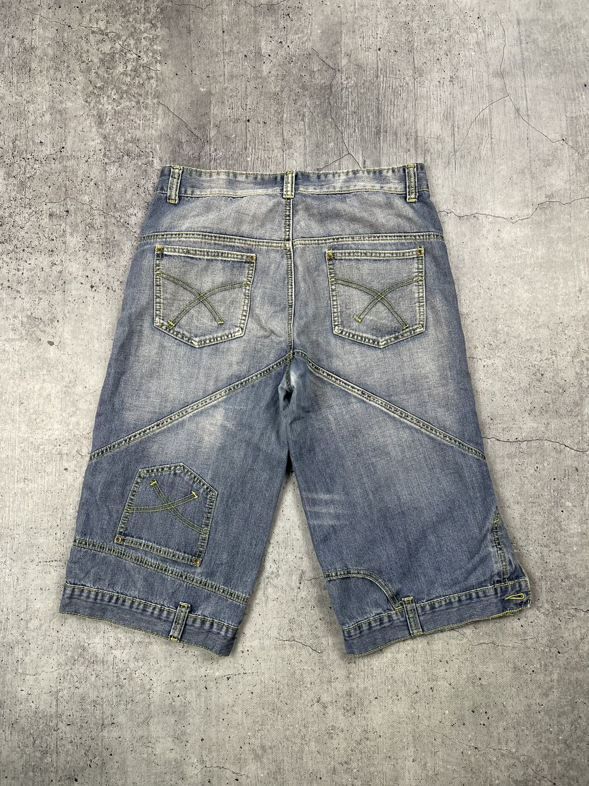 Japanese Brand × Seditionaries JAPANES Indigo Blue Multipocket Cargo Denim Crop Short Jean Size US 34 / EU 50 - 1 Thumbnail