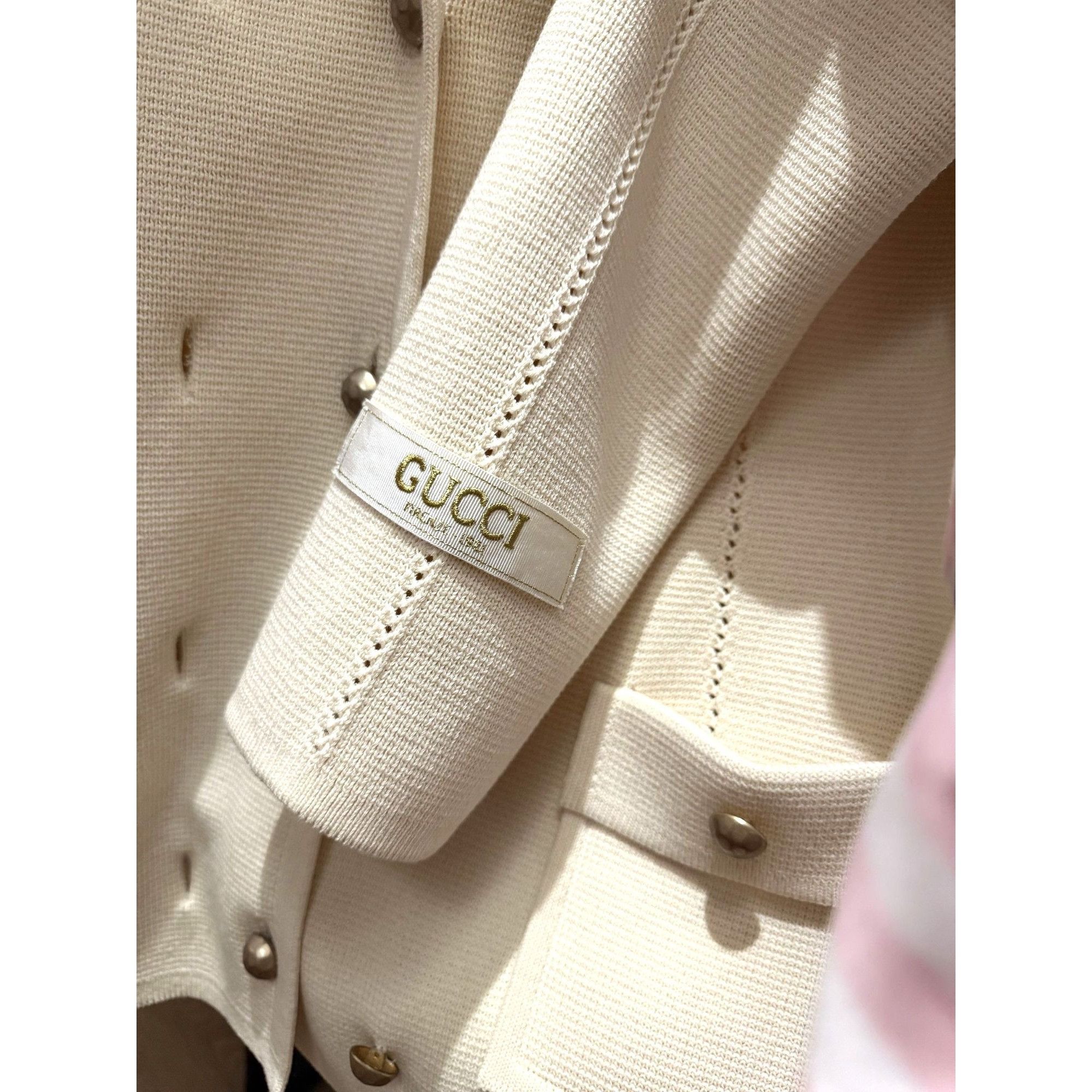 Gucci Gucci Womens Beige Wool Double-Breasted Jacket M Size M / US 6-8 / IT 42-44 - 18 Thumbnail