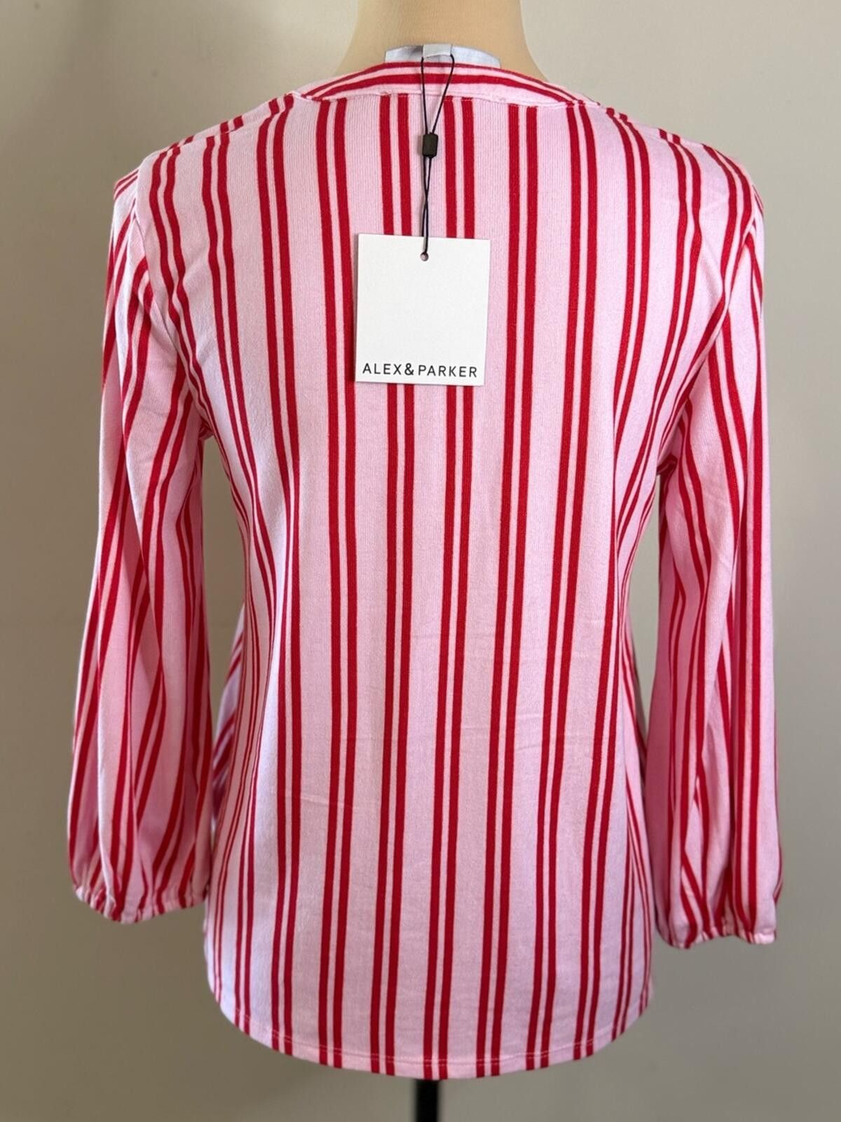 Other Alex & Parker top pink & red buttery soft striped SZ SM Size S / US 4 / IT 40 - 4 Thumbnail