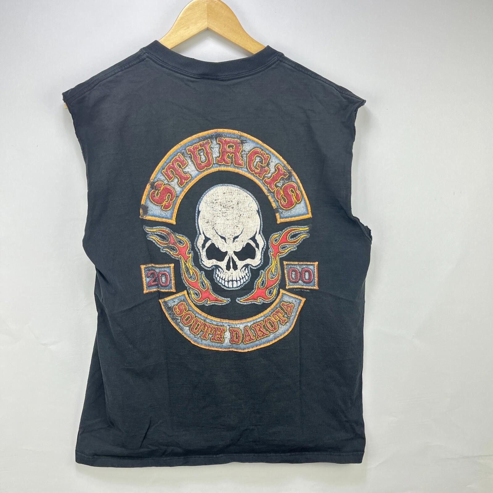 Other Vintage 2000 Sturgis Faded Biker Skull Flames T Shirt Large Size US L / EU 52-54 / 3 - 1 Thumbnail