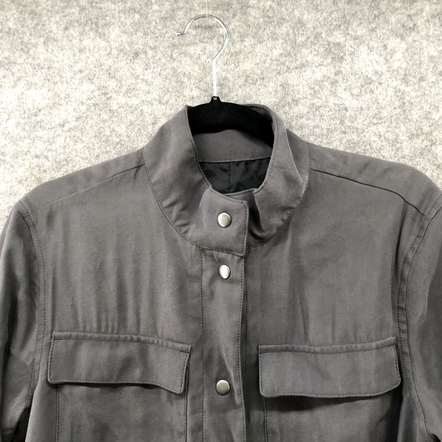 Old Navy Old Navy Soft Utility Chore Jacket Womens S Gray Lightweight Rayon Jacket Size S / US 4 / IT 40 - 3 Thumbnail