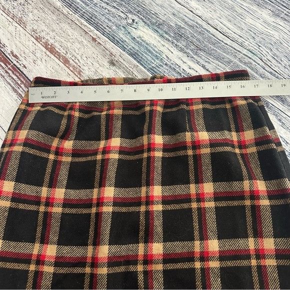 Other Vintage Sag Harbour Plaid Wool Blend Midi Skirt Size 38" / US 16 / IT 52 - 5 Thumbnail