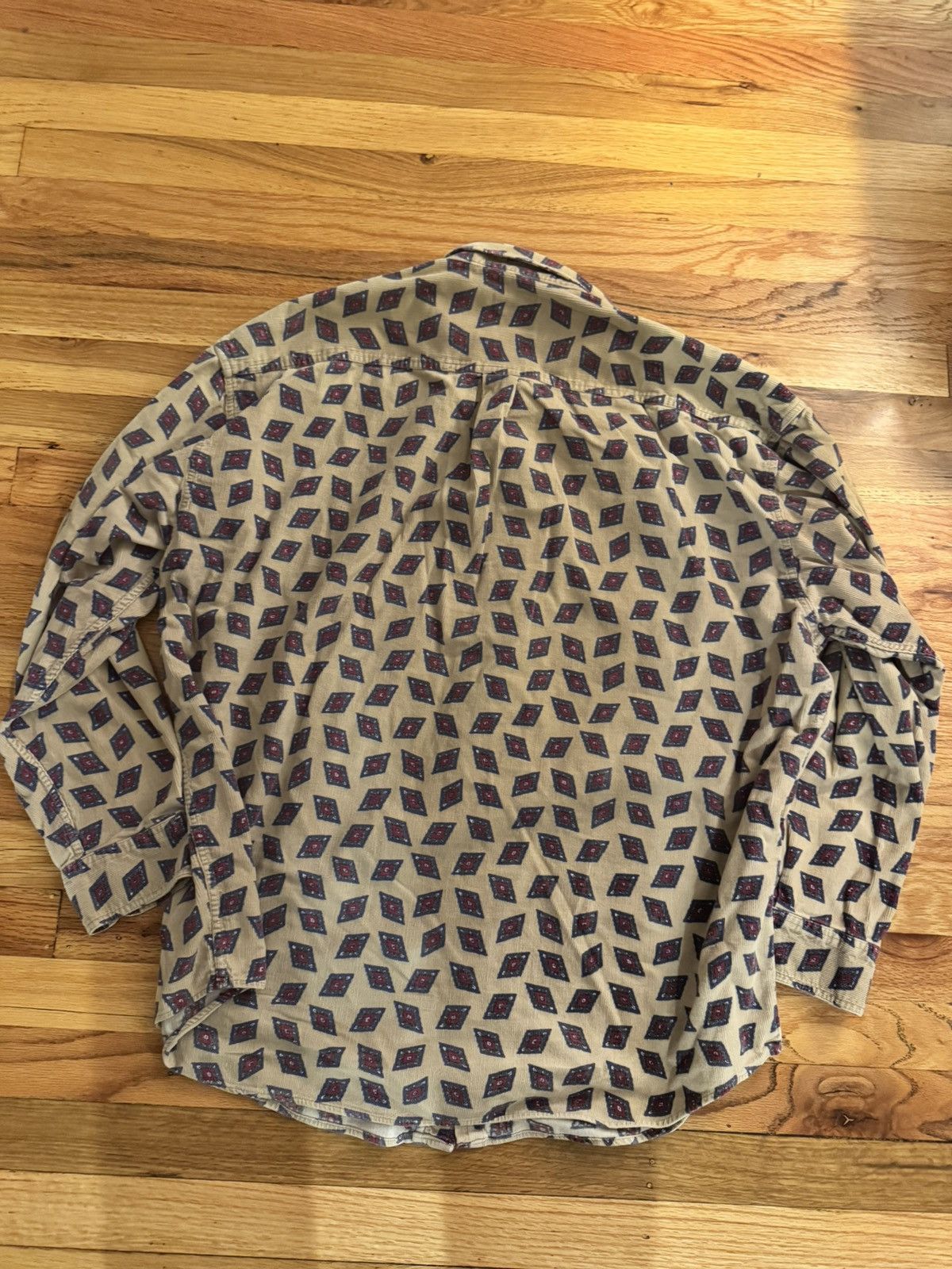 Vintage RARE Vintage Corduroy Button Up Diamond all over print Size US XL / EU 56 / 4 - 6 Thumbnail