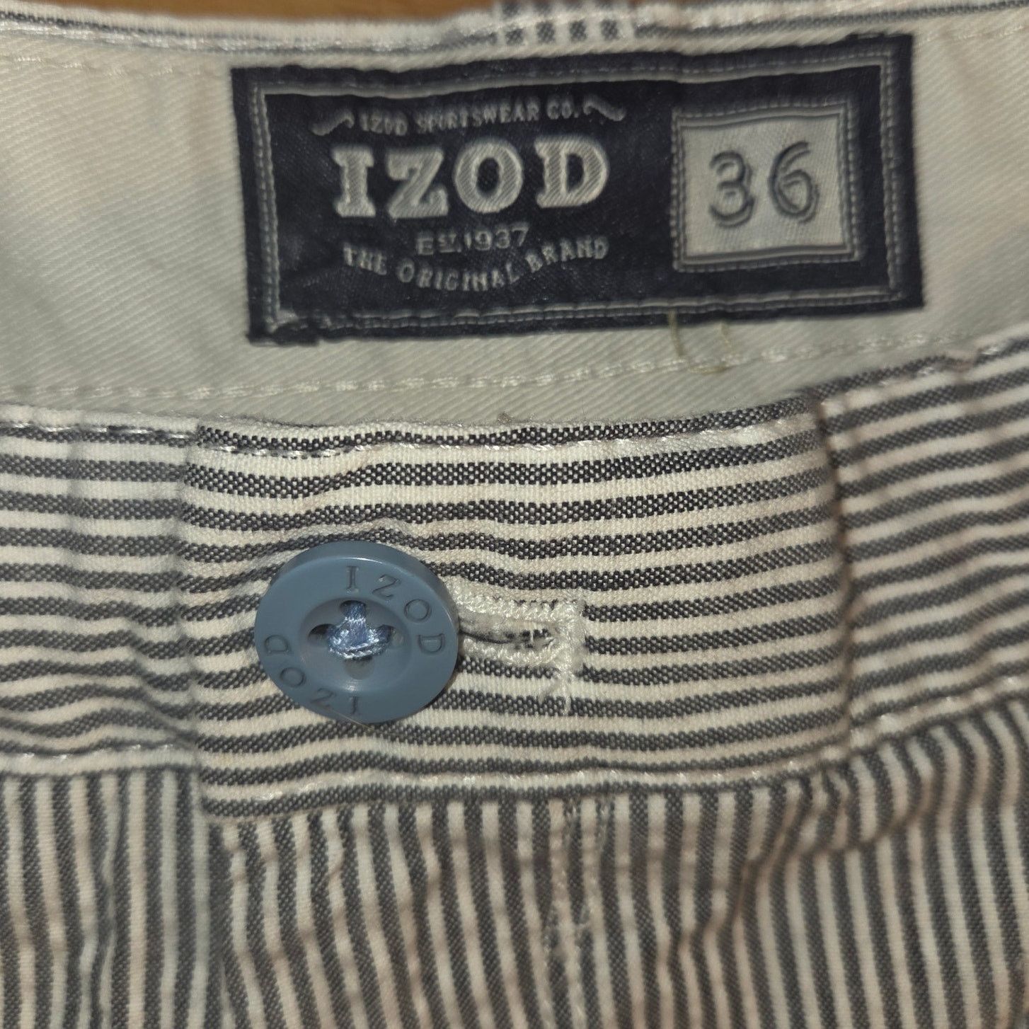 Izod Izod White and Blue Striped Cargo Shorts - Size 36 Size US 36 / EU 52 - 6 Thumbnail