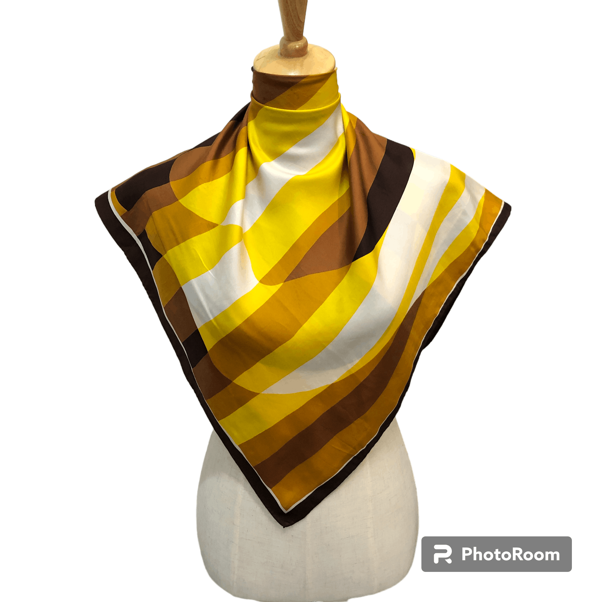 Vintage Vintage Luxury Abstract Hand Rolled Silk Scarf M1293 Size ONE SIZE - 1 Thumbnail