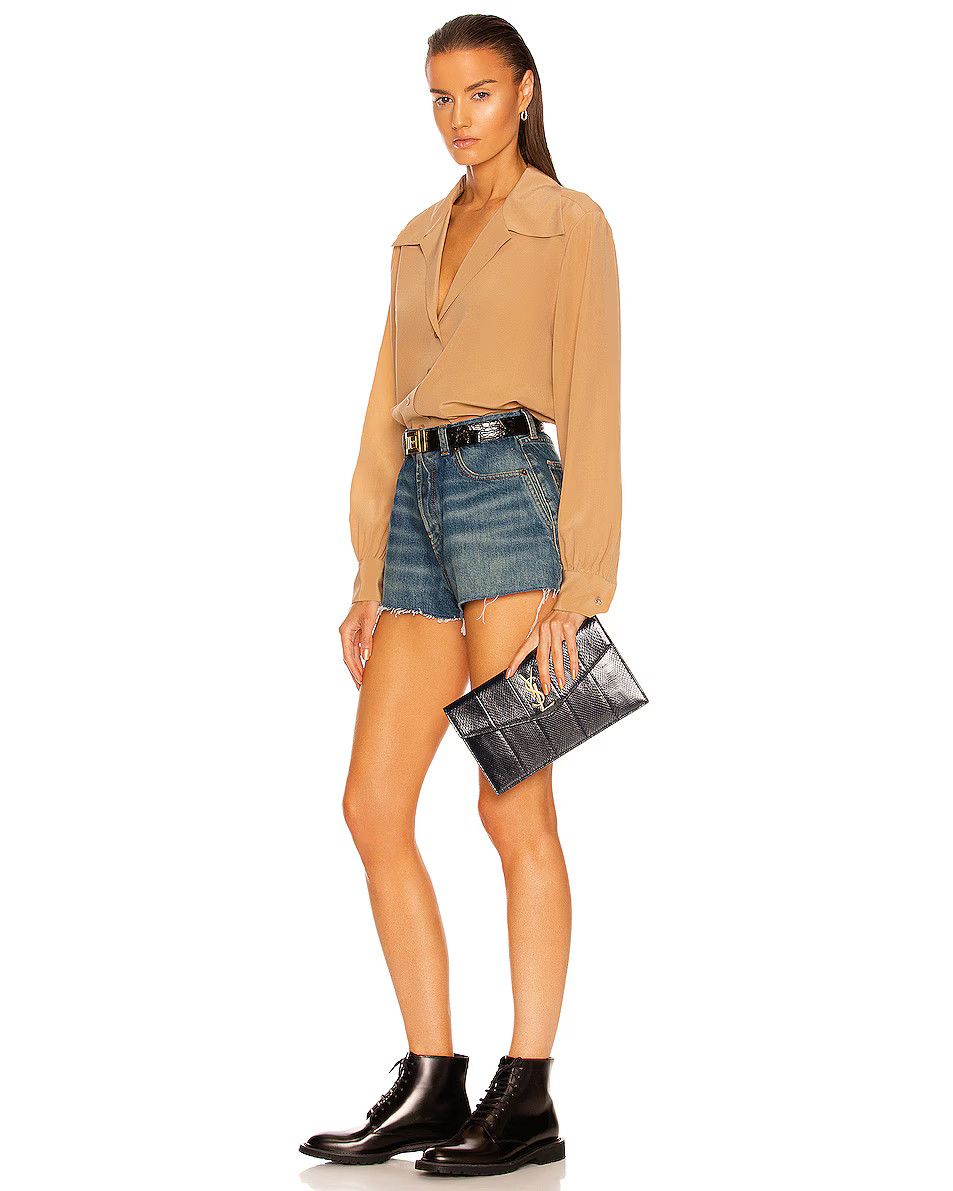 Saint Laurent Paris o1b1hav110125 Size: OS / Uptown Pouch in Dark Marine Size ONE SIZE - 2 Thumbnail
