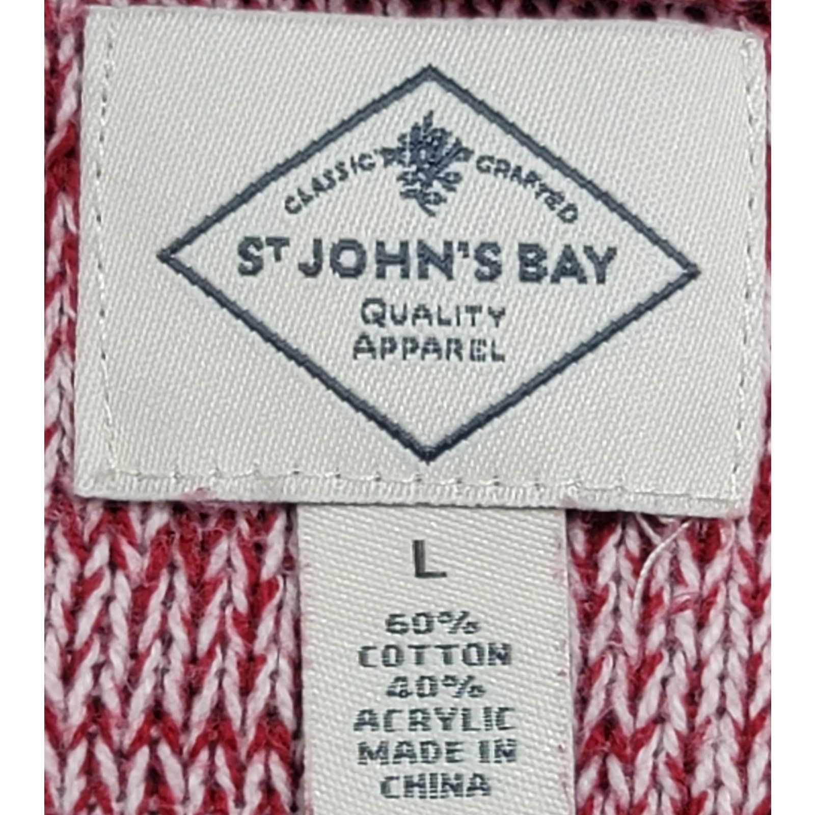Other St John's Bay Red White Marled Knitted Sweater Top Large Size L / US 10 / IT 46 - 4 Thumbnail