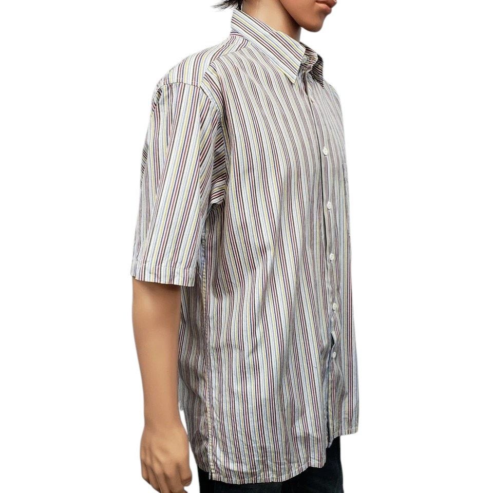 BUGATCHI BUGATCHI Uomo Shirt Hidden Button-Down Colorful Striped S/S Size US L / EU 52-54 / 3 - 4 Thumbnail