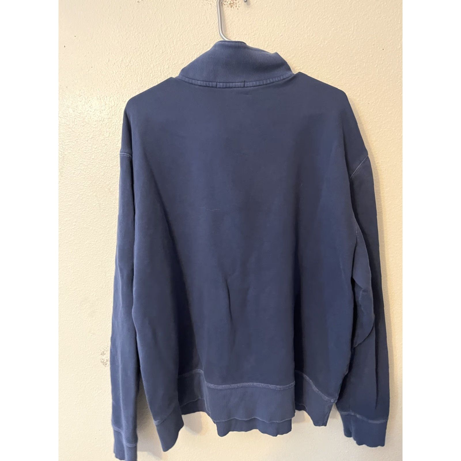 Banana Republic Banana Republic Sweater Mens Blue 2XL Pullover Zip Mock Neck Long Sleeve 1/4 Zip Classic Casual Workwear Size US XXL / EU 58 / 5 - 3 Thumbnail