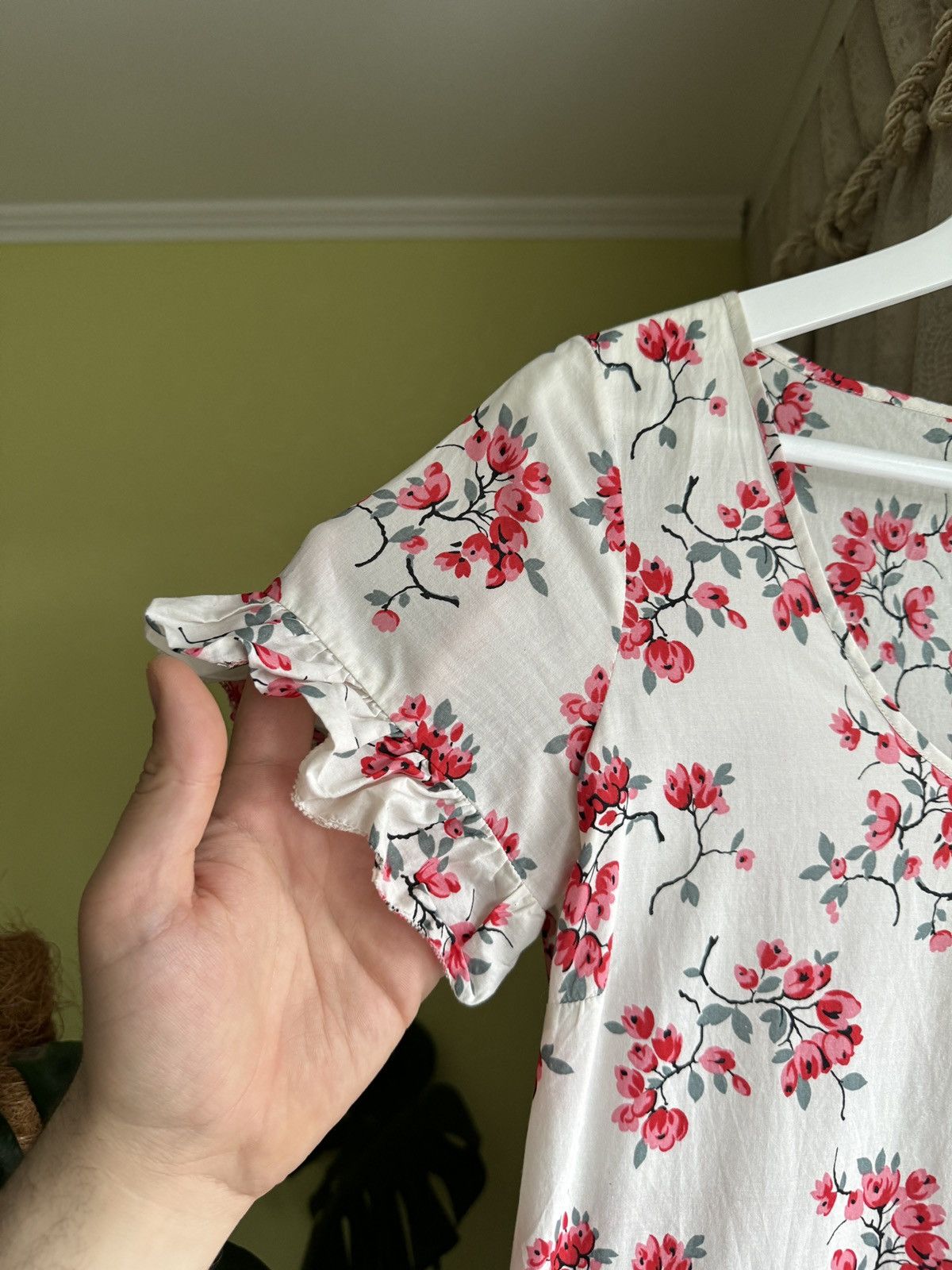 RED Valentino RED Valentino Cotton Floral Dress Cherry Blossoms Print Size S / US 4 / IT 40 - 8 Thumbnail
