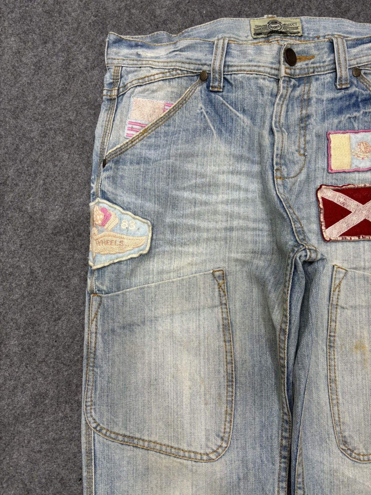 Japanese Brand 💥Insane Style Patches X Shots Distressed MPocket Denim F663 Size US 32 / EU 48 - 5 Thumbnail