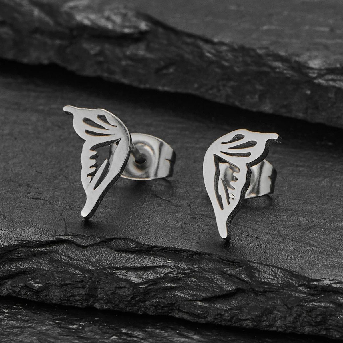Jewelry Butterfly Wing Mini Stud Earrings Charm Earring Gift Size ONE SIZE - 1 Thumbnail