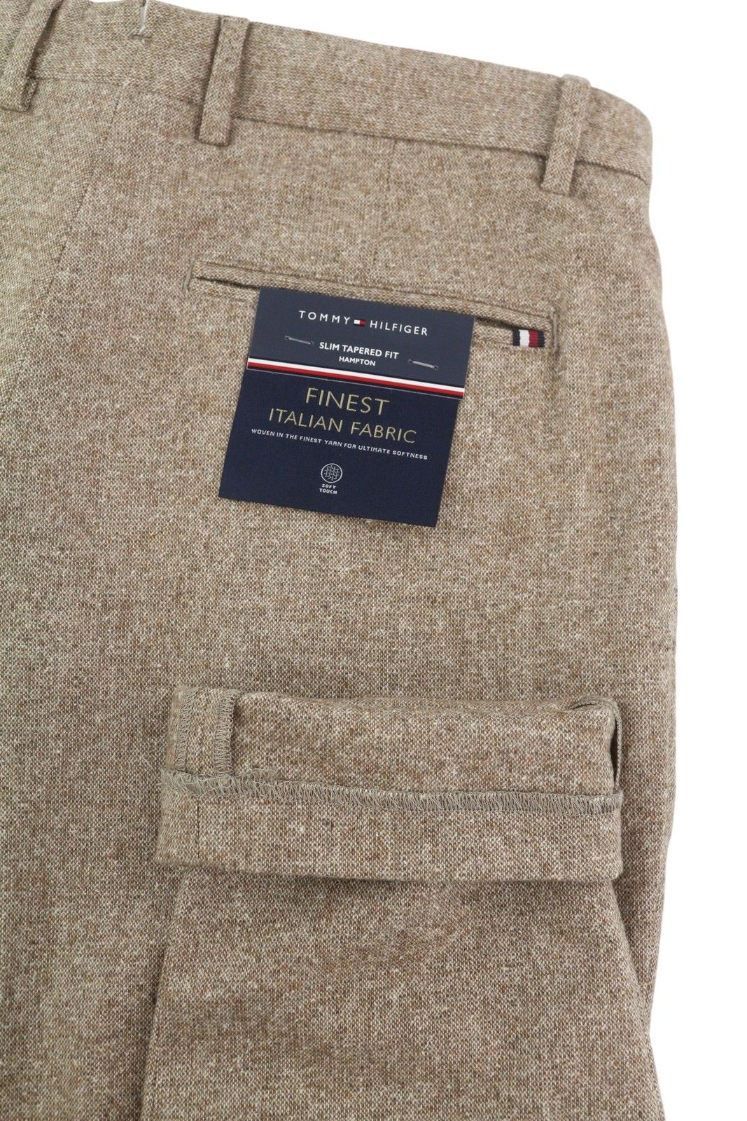 Tommy Hilfiger HAMPTON W33/L34 Brown Wool Silk Blend Trousers 85018 Size US 33 - 5 Thumbnail