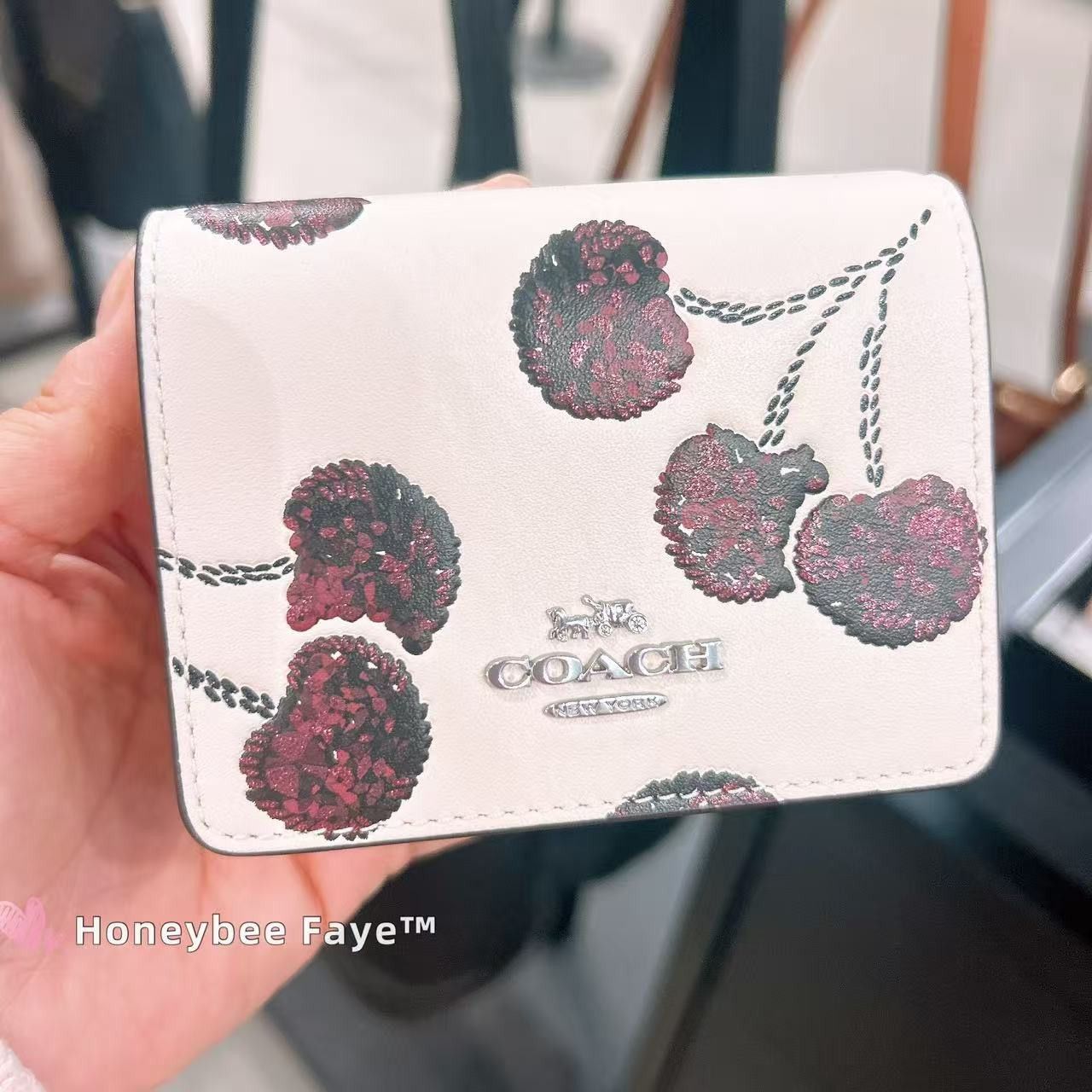 Coach NWT Coach CDE98 Mini Wallet On A Chain With Cherry Print Size ONE SIZE - 2 Thumbnail