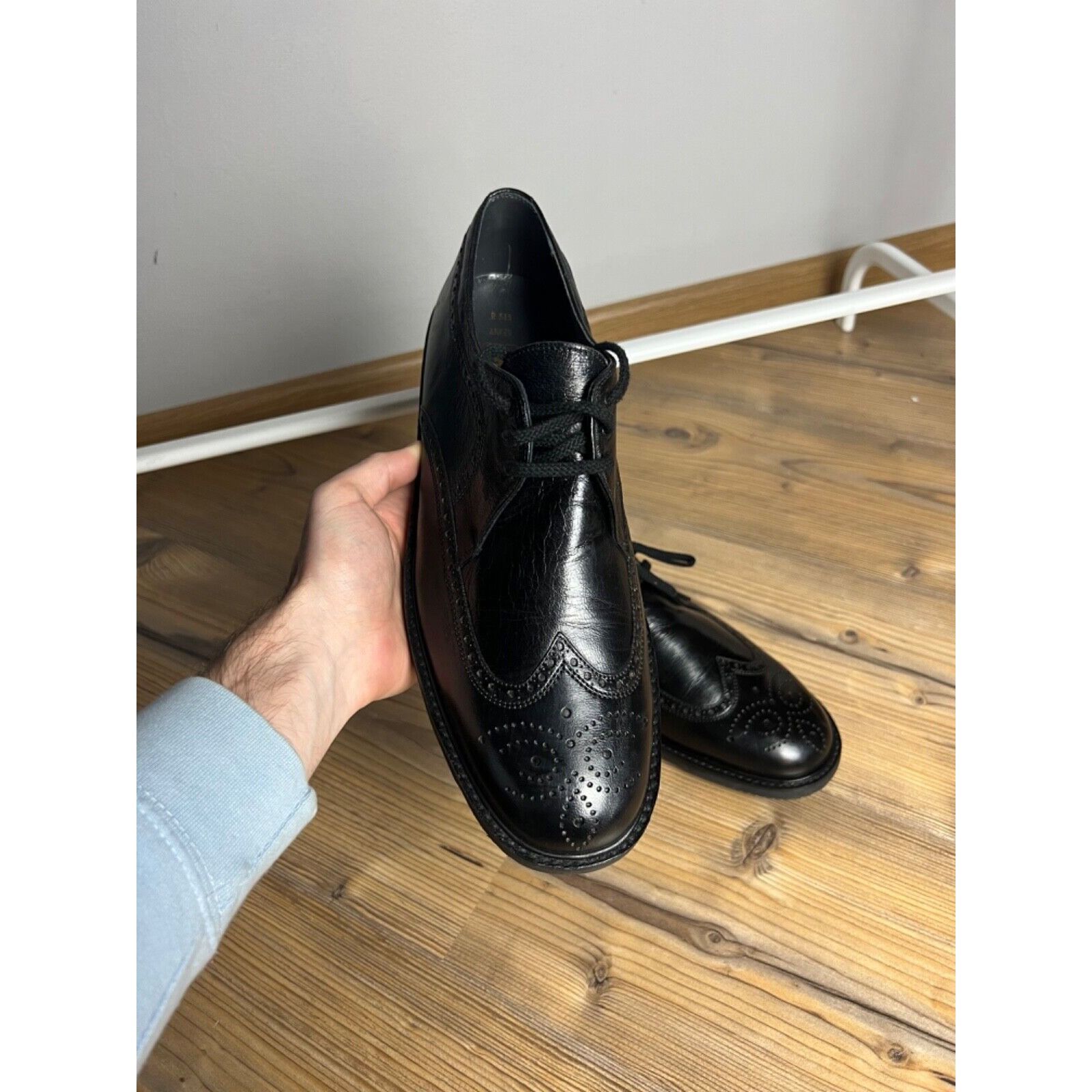 Bally MINT! Bally Anker Black Men`s Leather Derby Brogues Shoes Si Size US 11 / EU 44 - 4 Thumbnail