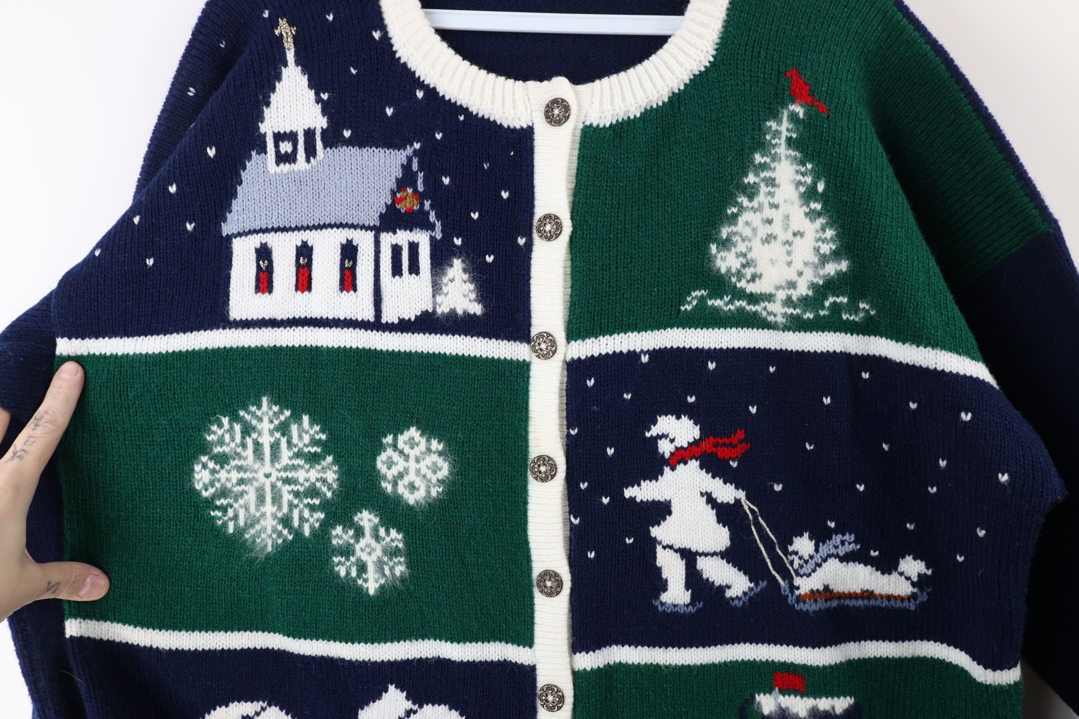 Vintage Vintage 90s Streetwear Christmas Winter Cardigan Sweater Size L / US 10 / IT 46 - 4 Thumbnail
