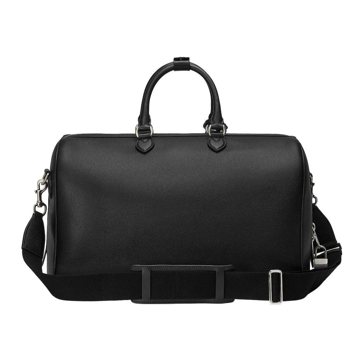 Gucci GUCCI Black Leather GG Trim Medium Duffle Bag Size ONE SIZE - 3 Thumbnail