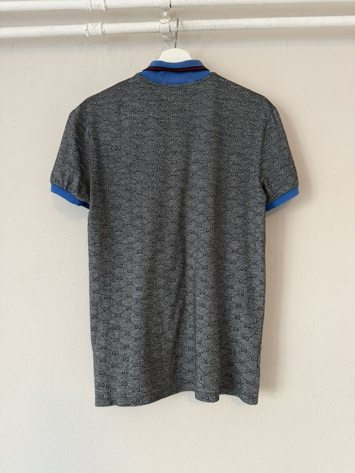 Gucci Gucci Monogram Polo with Blue Contrast Collar Size US M / EU 48-50 / 2 - 2 Thumbnail