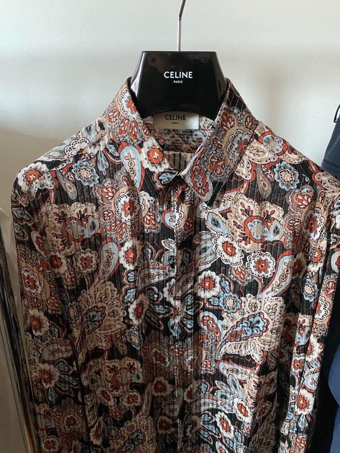 image of Celine Runway Crepe Shirt 37 in Black, Men's (Size Small)