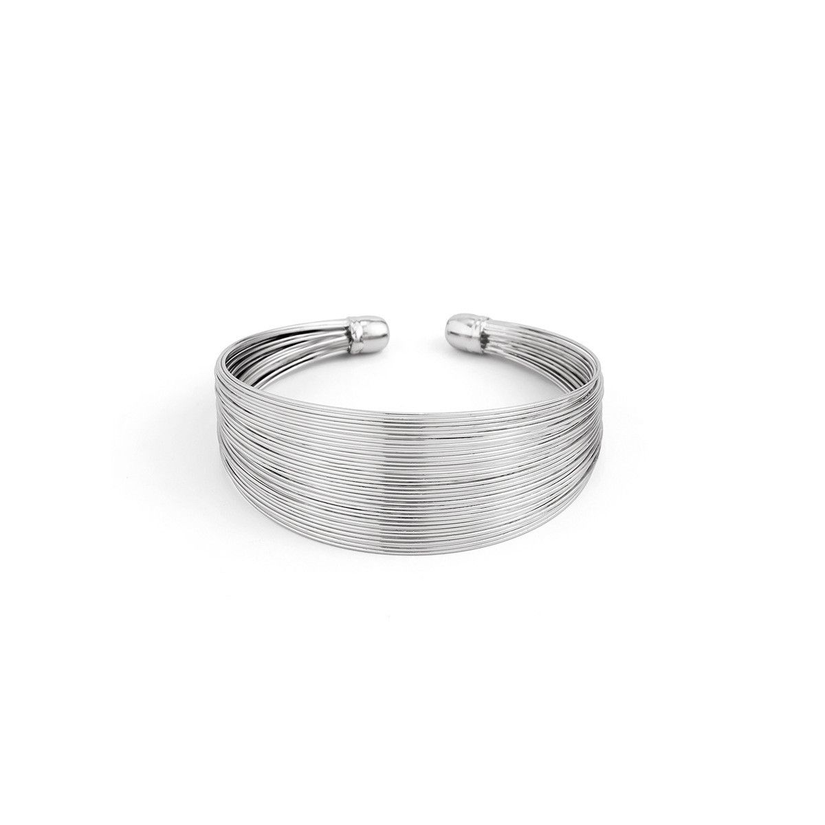 Jewelry Pearl Wide Cuff Geometric Spring Bangles Bracelet Size ONE SIZE - 2 Thumbnail
