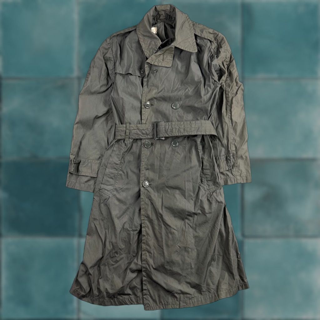 Vintage VTG 60s OD Green Army Military Rain Overcoat Mens S Jacket Trench Coat DSA 1967 Size US XXS / EU 40 - 1 Thumbnail