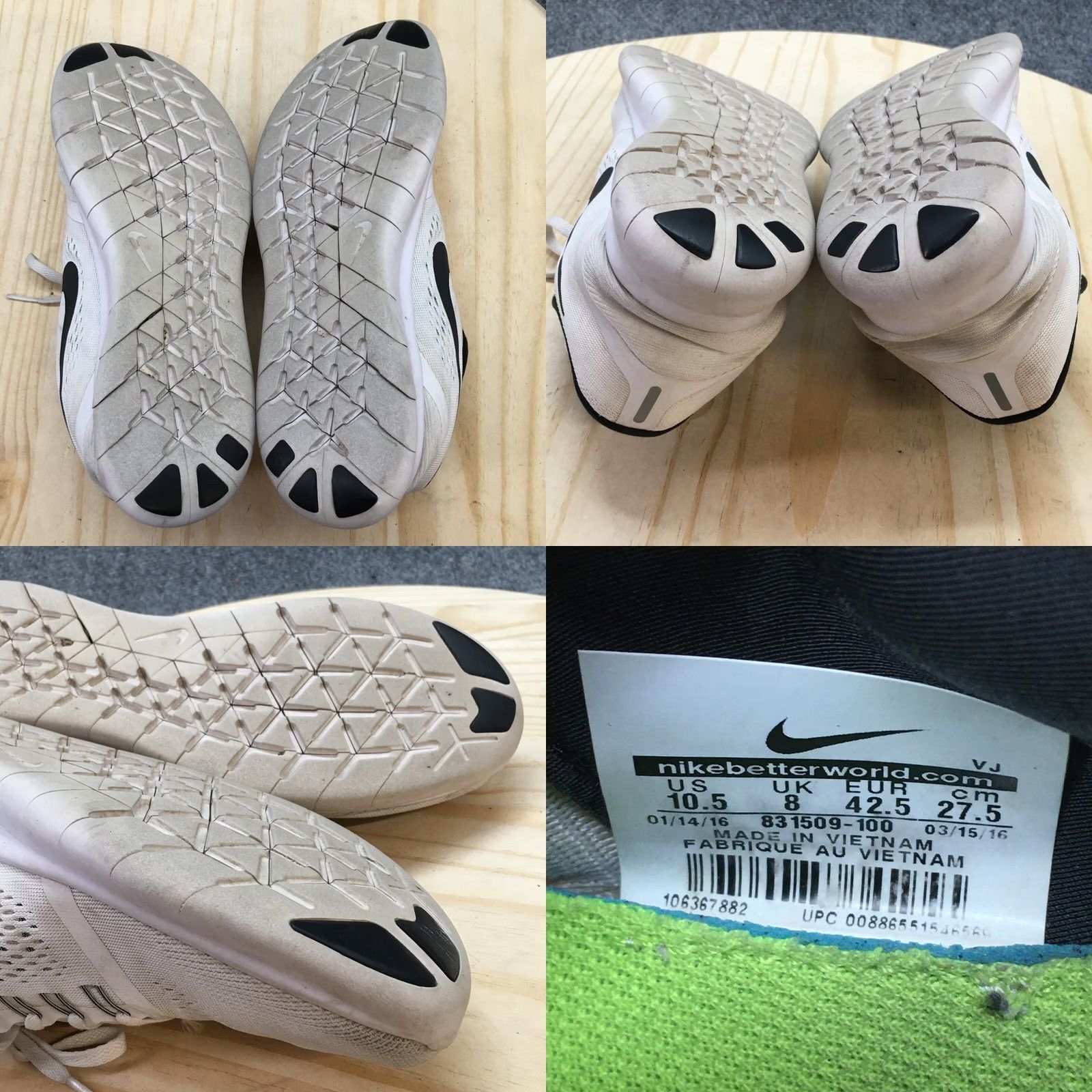 Nike Nike Shoes Womens 10.5 Free RN Sneakers Black White Lace Up Low Top 831509-100 Size L / US 10 / IT 46 - 8 Thumbnail