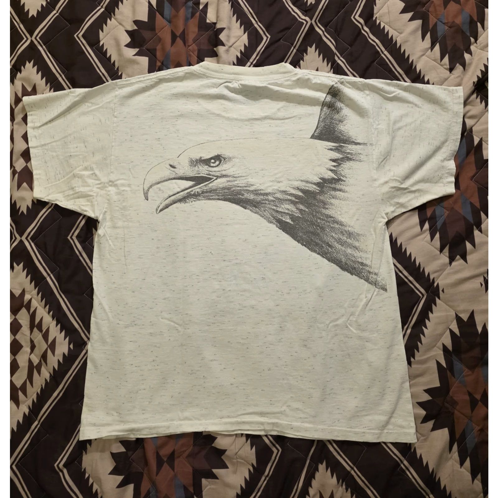 Vintage VINTAGE San Segal T-Shirt Shirt Graphic Print Bald Eagle Double-Sided Gray Cotton Large Mens 90s Nature Animals Crew Neck Short Sleeve Size US L / EU 52-54 / 3 - 2 Thumbnail