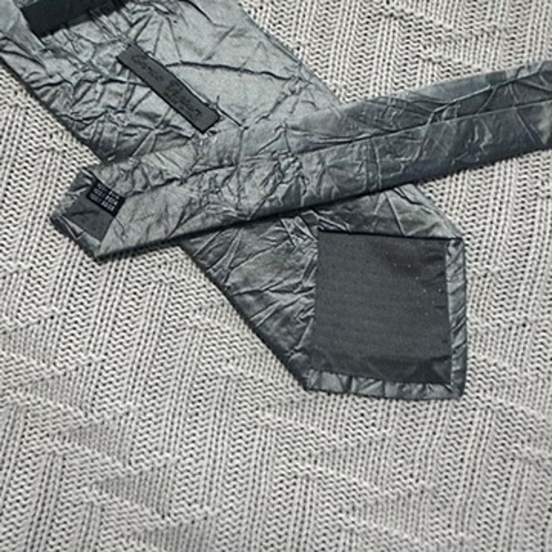 Vintage Enrico Venturi silver gray textured silk tie Size ONE SIZE - 5 Thumbnail